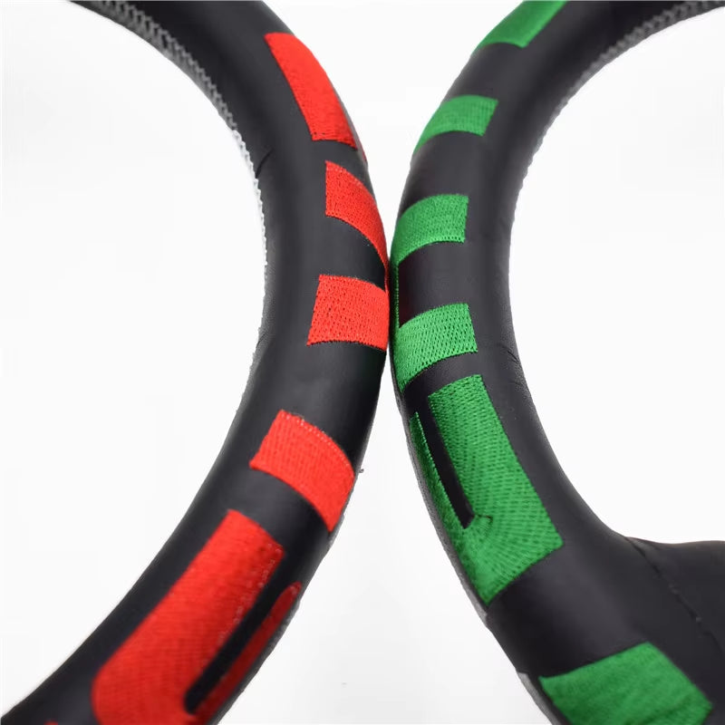VERTEX 1996 325mm Genuine Leather Embroidered Deep Dish Steering Wheels The Night Shift Performance Street Gear by The Night Shift Automotive Apparel