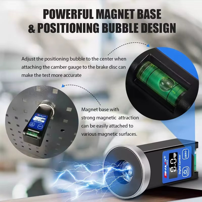 Digital Camber Alignment Check Tool -90°To+90°  with Horizontal Bubble Tube