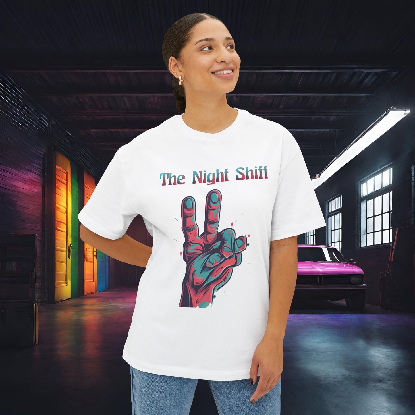 Lets Tandem-Premium, Ultra Soft, Unisex Oversized Boxy Tee Printify by The Night Shift Automotive Apparel