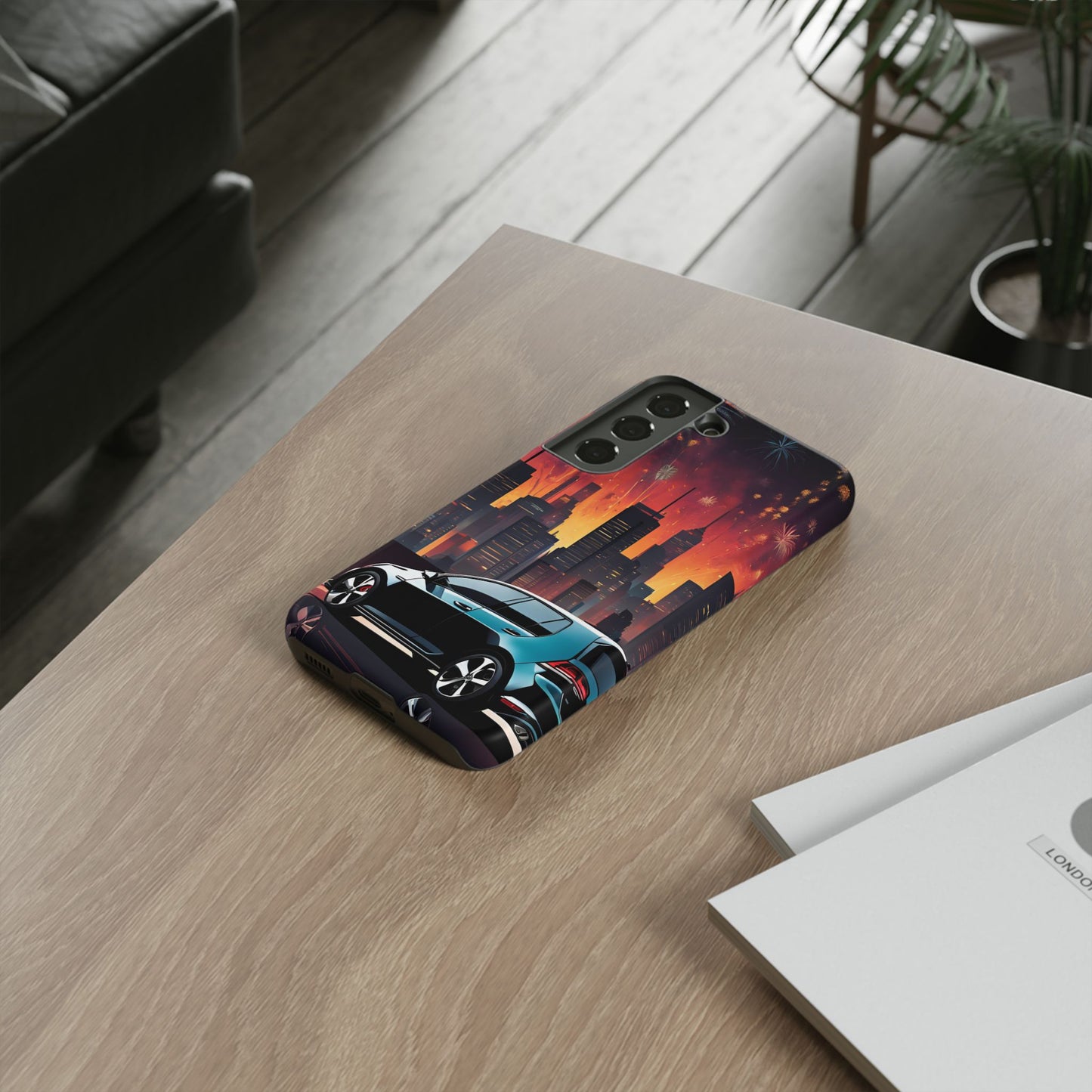 Volkswagon Golf GTI Fireworks-Dual Layer Ultra Tough Phone Case Samsung Galaxy S22 Matte Printify by The Night Shift Automotive Apparel