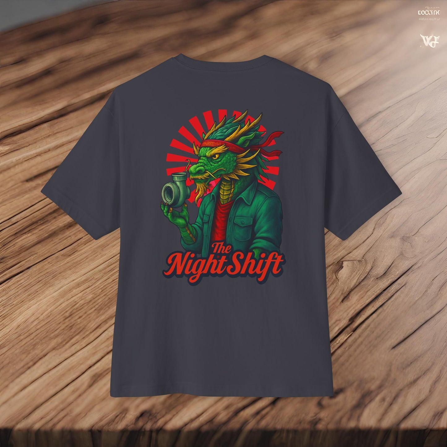 Good Vibes Dragon-Premium, Ultra Soft Unisex Oversized Boxy Tee Printify by The Night Shift Automotive Apparel