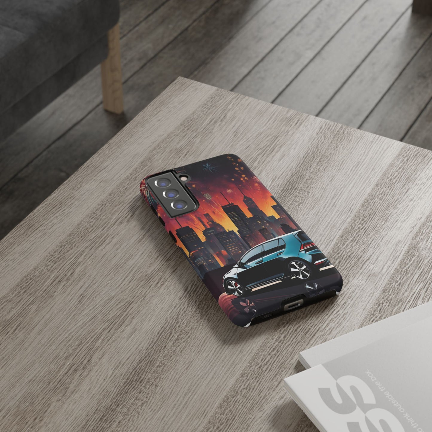 Volkswagon Golf GTI Fireworks-Dual Layer Ultra Tough Phone Case Samsung Galaxy S21 FE Matte Printify by The Night Shift Automotive Apparel