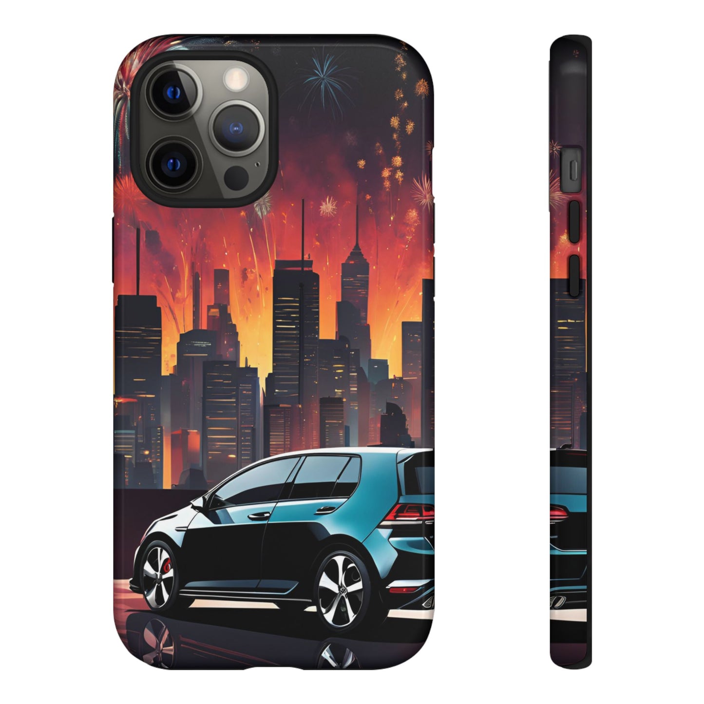 Volkswagon Golf GTI Fireworks-Dual Layer Ultra Tough Phone Case iPhone 12 Pro Max Glossy Printify by The Night Shift Automotive Apparel