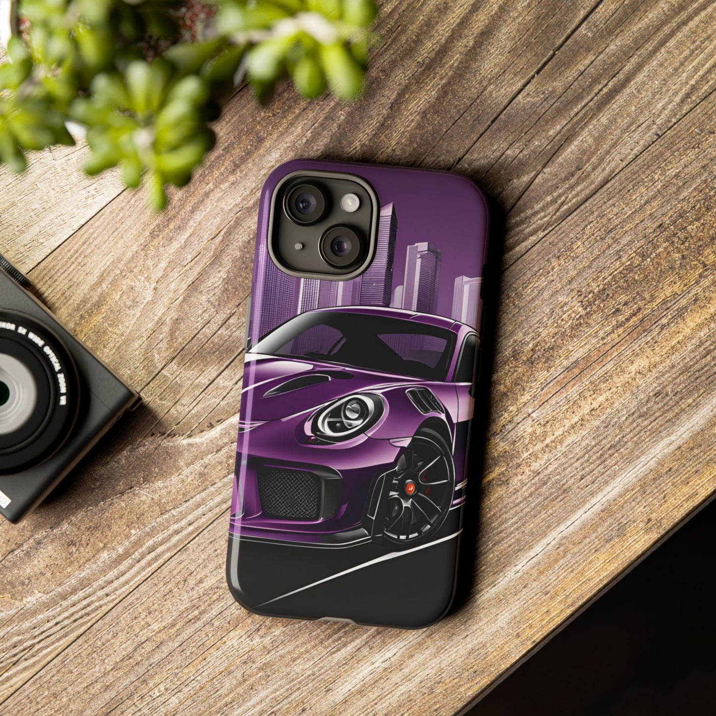 Porsche 911 GT3 RS-Dual Layer Ultra Tough Phone Case iPhone 15 Glossy Printify by The Night Shift Automotive Apparel
