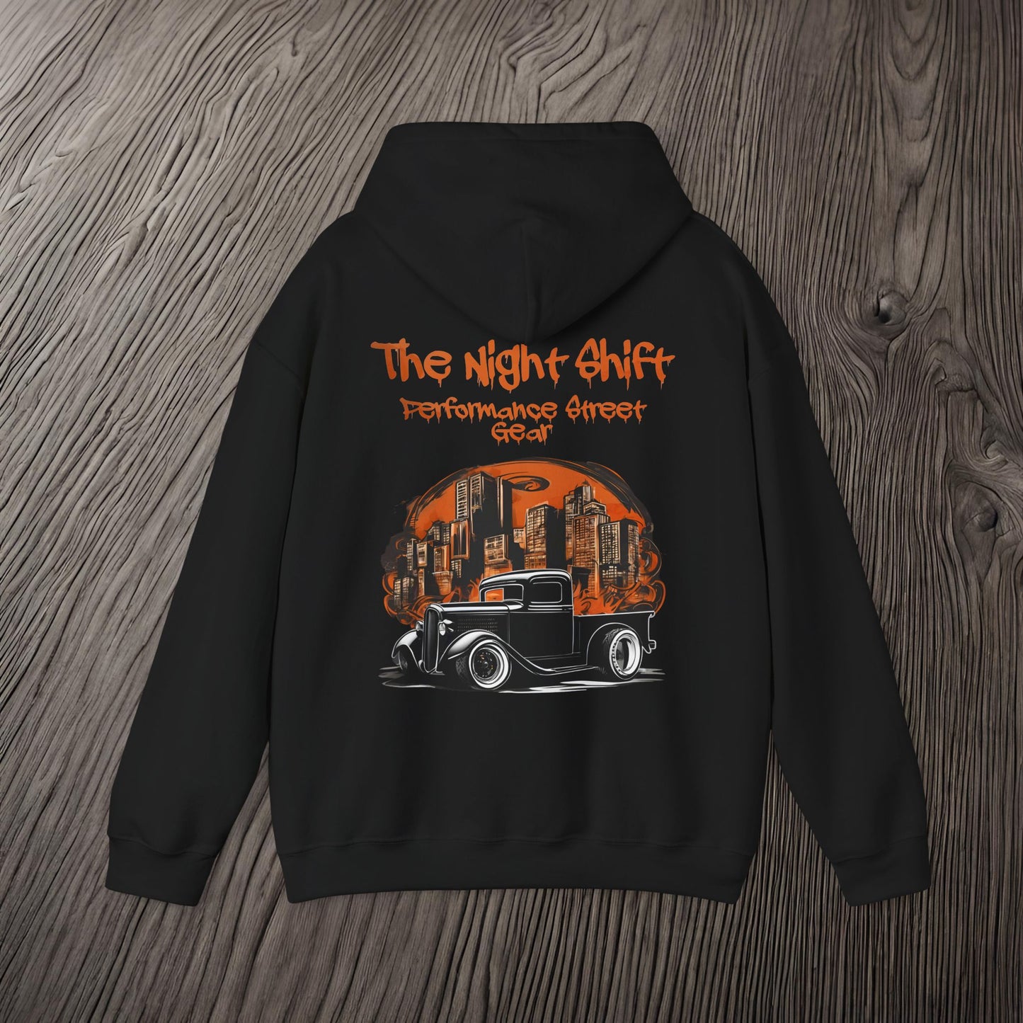 1930's Hot Rod Pick Up Urban Streets-Premium, Ultra Soft Unisex Hoodie Printify by The Night Shift Automotive Apparel