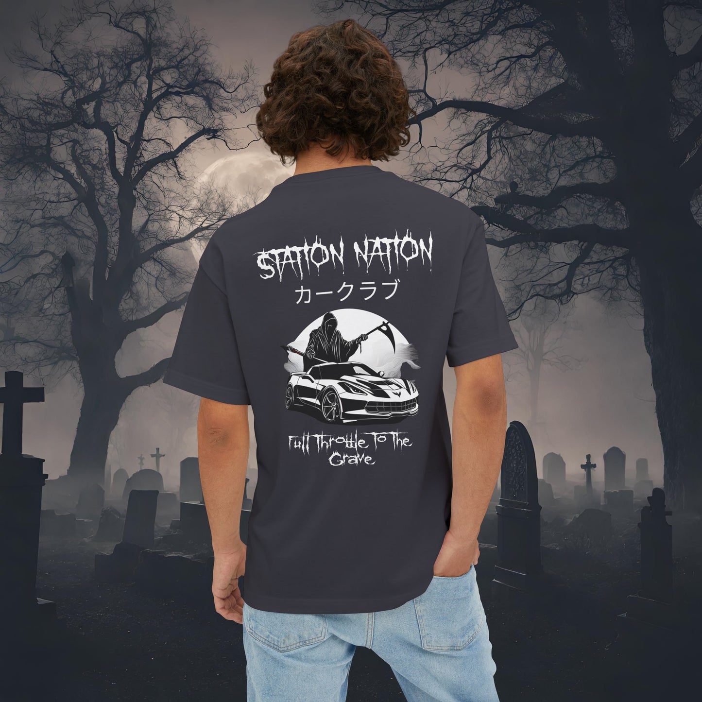 👻 HALLOWEEN LIMITED EDITION Chevy Corvette-Premium, Ultra Soft Oversized Boxy Tee