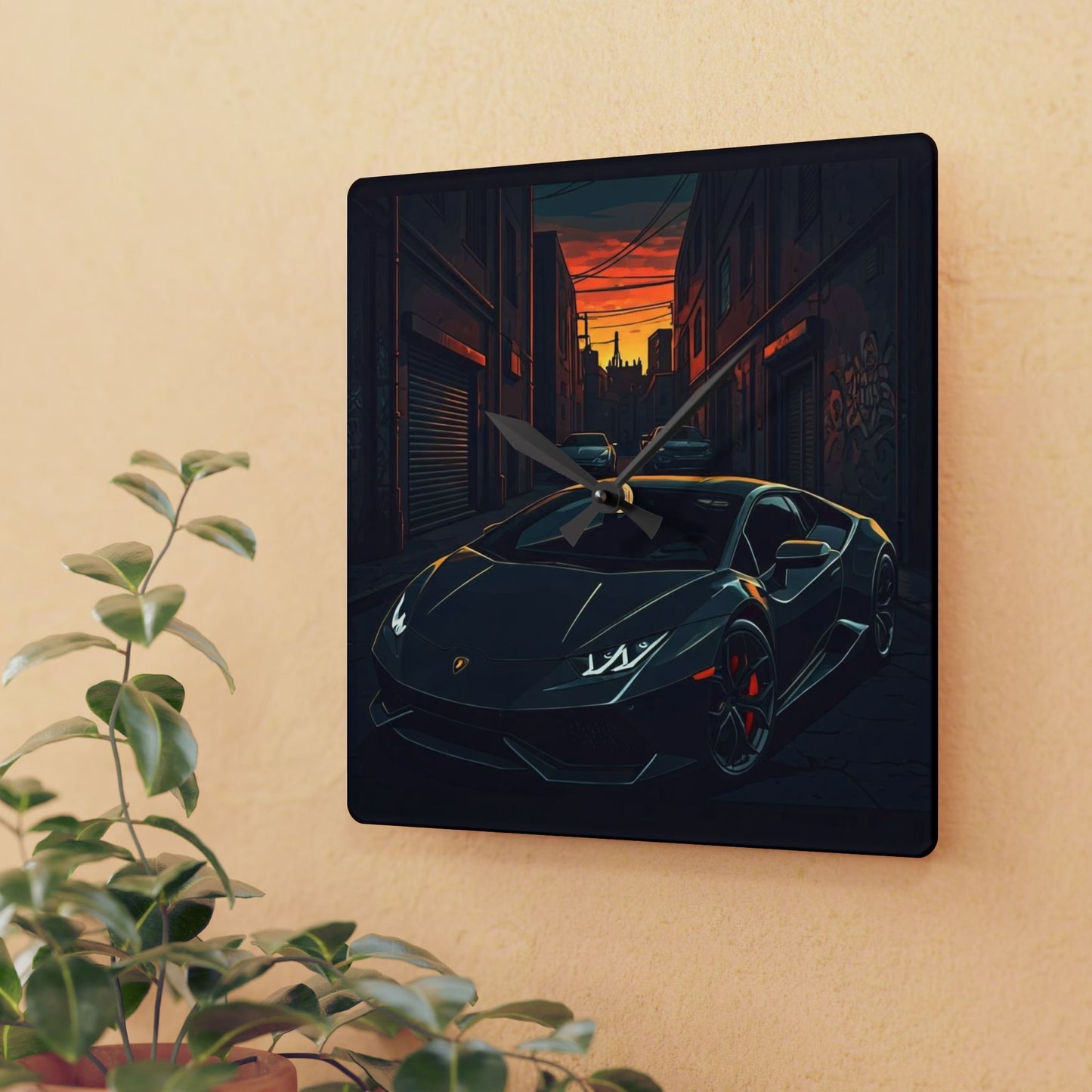Lamborghini Huracan Street Life-Acrylic Wall Clock