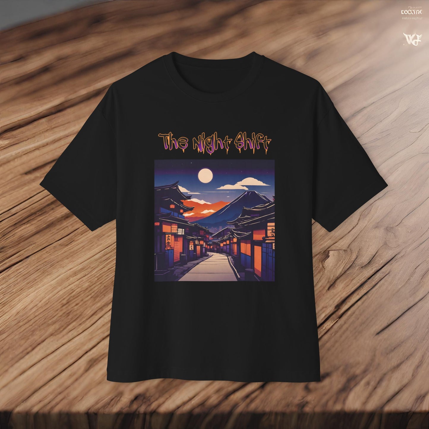 Volcanic Japanese Traditional Village-Premium, Ultra Soft Unisex Oversized Boxy Tee Printify by The Night Shift Automotive Apparel