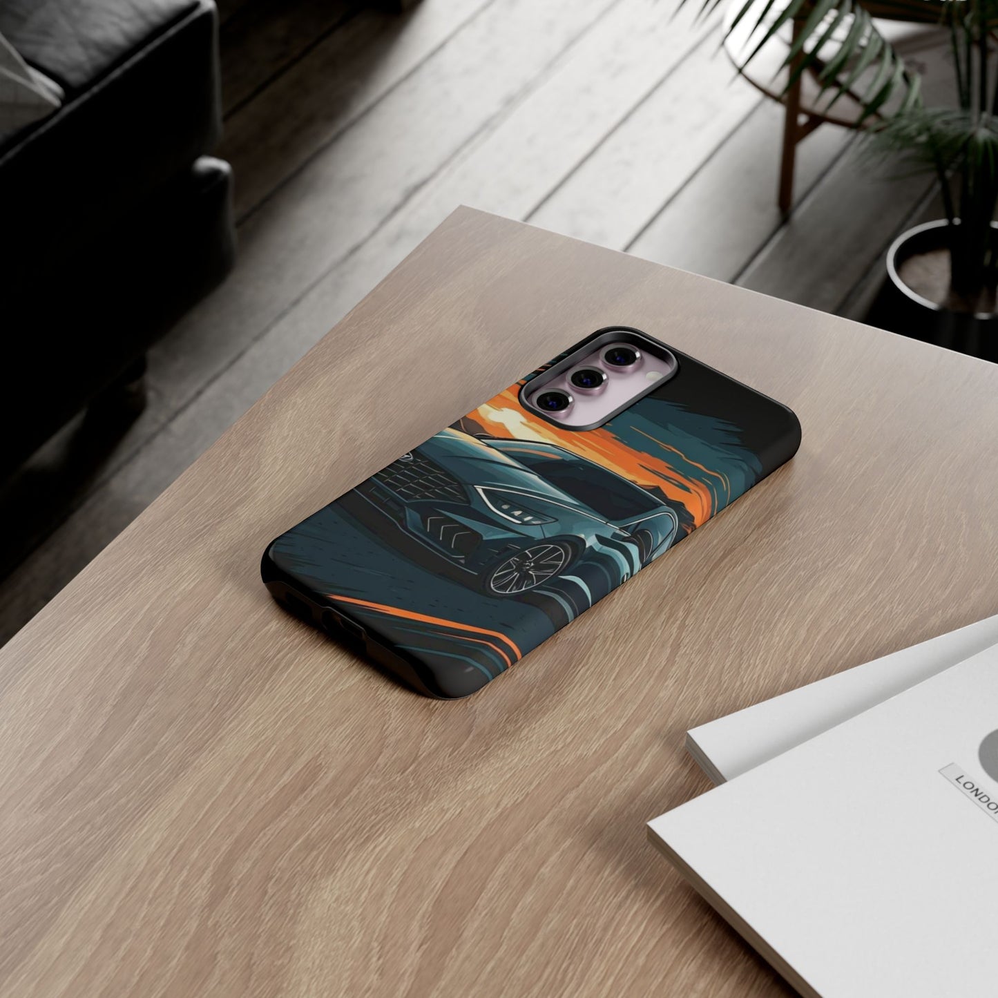 Hyundai Sonata-Sunset Drive-Dual Layer Ultra Tough Phone Case Samsung Galaxy S23 Plus Glossy Printify by The Night Shift Automotive Apparel