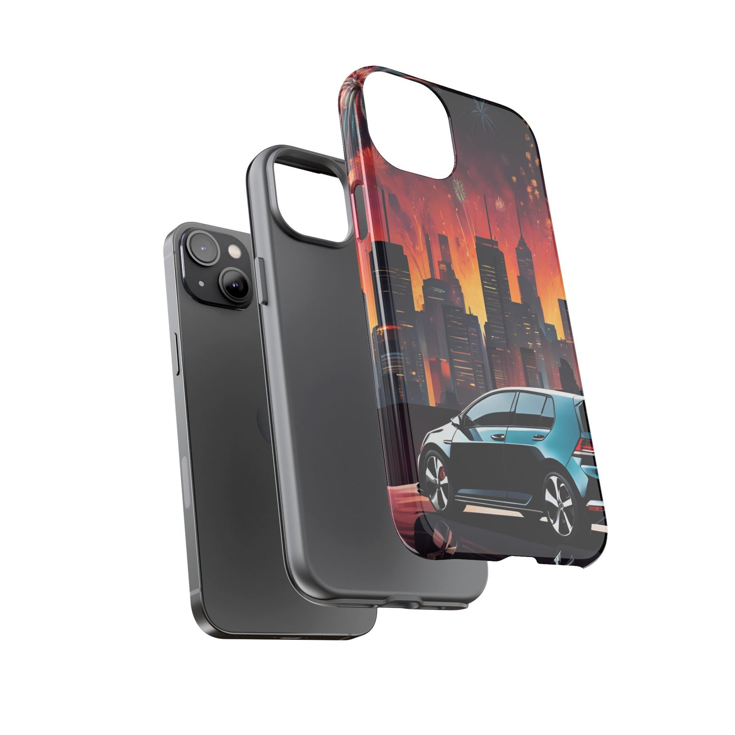 Volkswagon Golf GTI Fireworks-Dual Layer Ultra Tough Phone Case Printify by The Night Shift Automotive Apparel