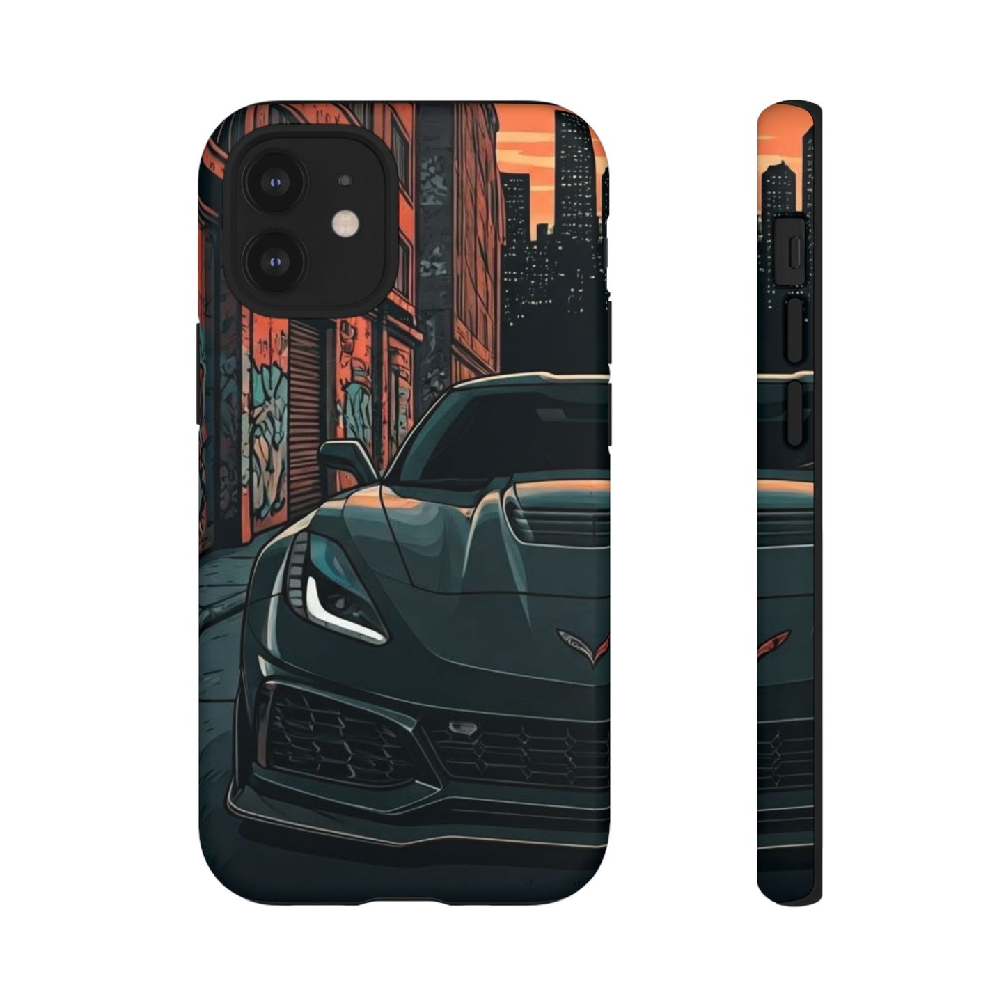 Chevy Corvette C7 Street Life-Dual Layer Ultra Tough Phone Case iPhone 12 Mini Matte Printify by The Night Shift Automotive Apparel