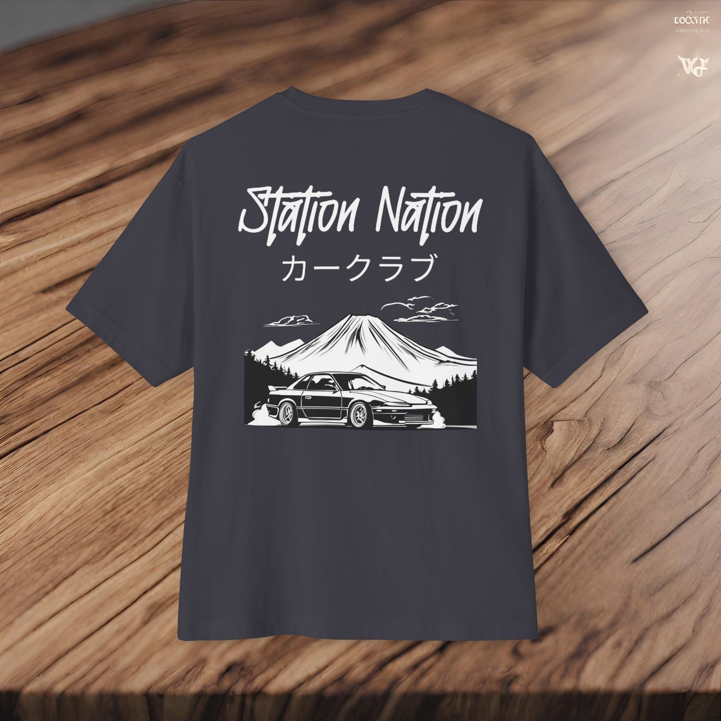 Station Nation-Premium, Ultra Soft Unisex Oversized Boxy Tee Printify by The Night Shift Automotive Apparel