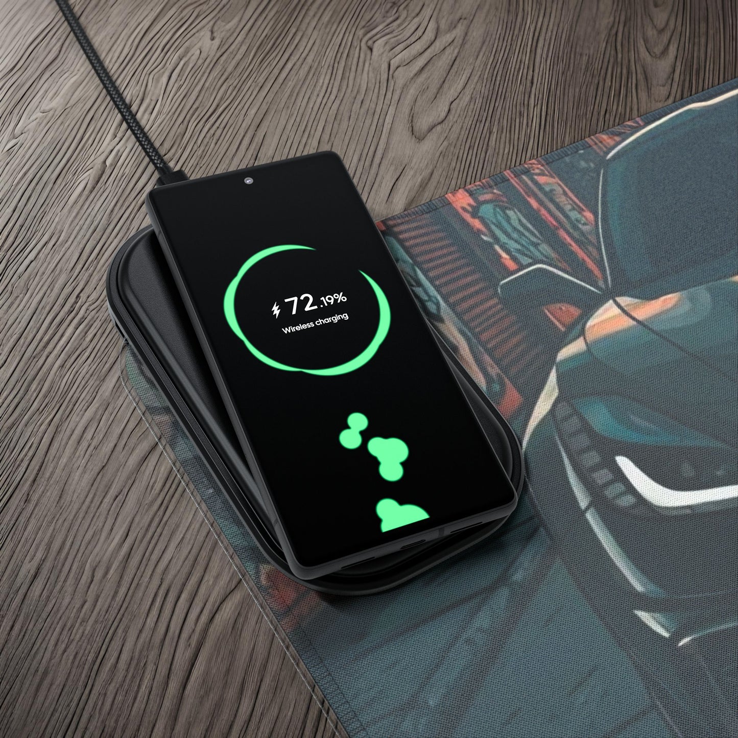 Chevy Corvette C7 Street Life-LED Gaming Mouse Pad with Wireless Charging Printify by The Night Shift Automotive Apparel