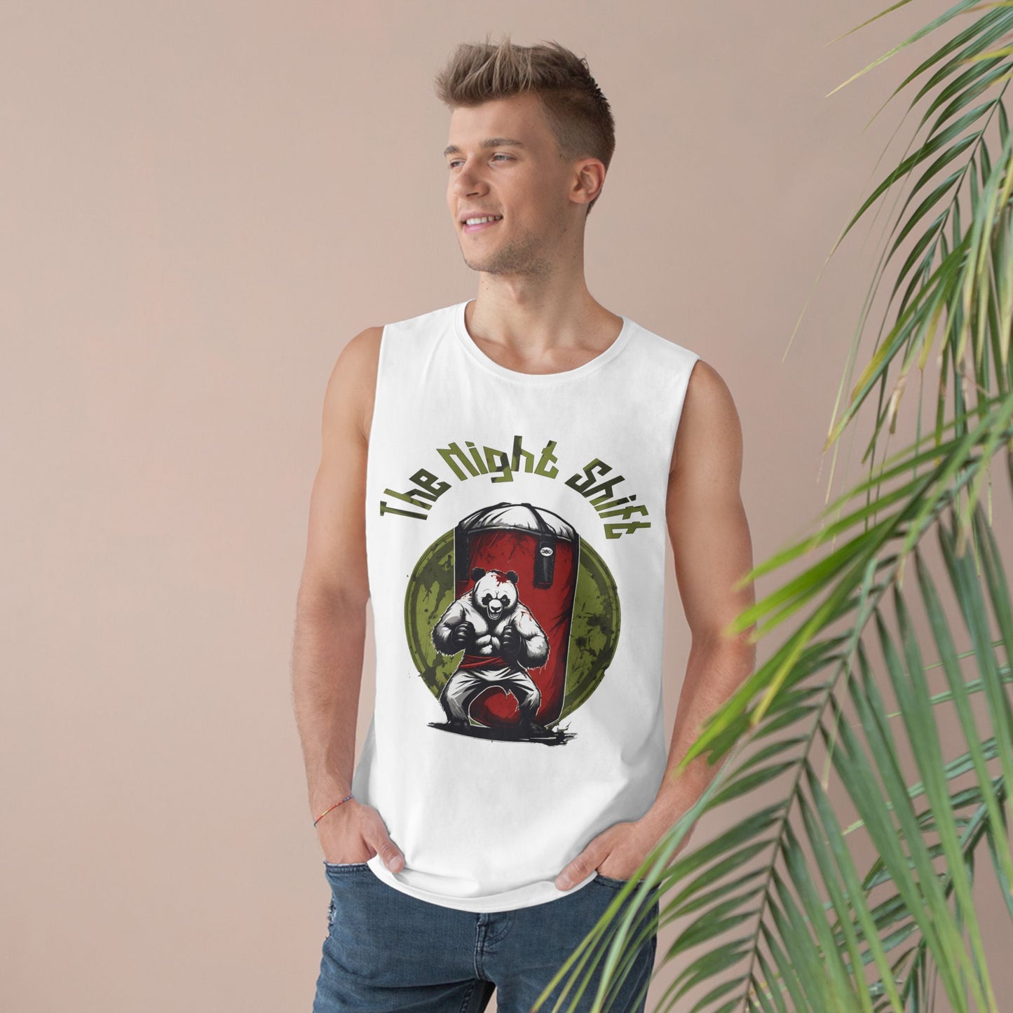 Karate Zombie Panda - Premium Unisex Barnard Tank Top Printify by The Night Shift Automotive Apparel