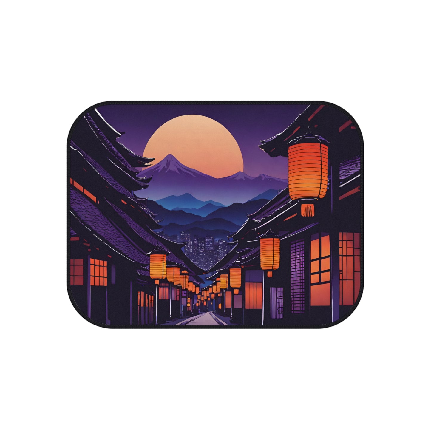 Lamplight Japanese Traditional Village-Premium, High Quality Car Floor Mats (Set of 4) Printify by The Night Shift Automotive Apparel