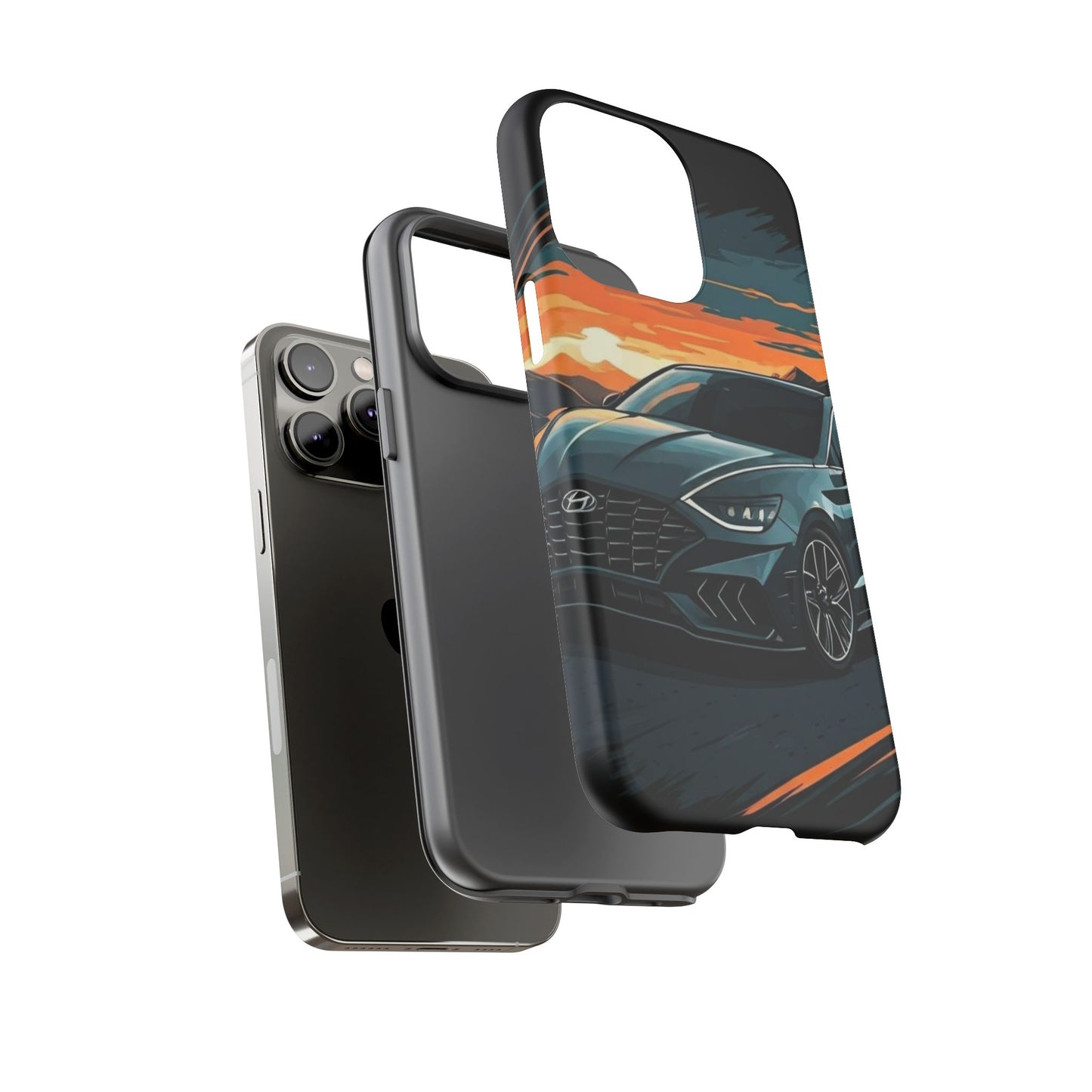 Hyundai Sonata-Sunset Drive-Dual Layer Ultra Tough Phone Case Printify by The Night Shift Automotive Apparel