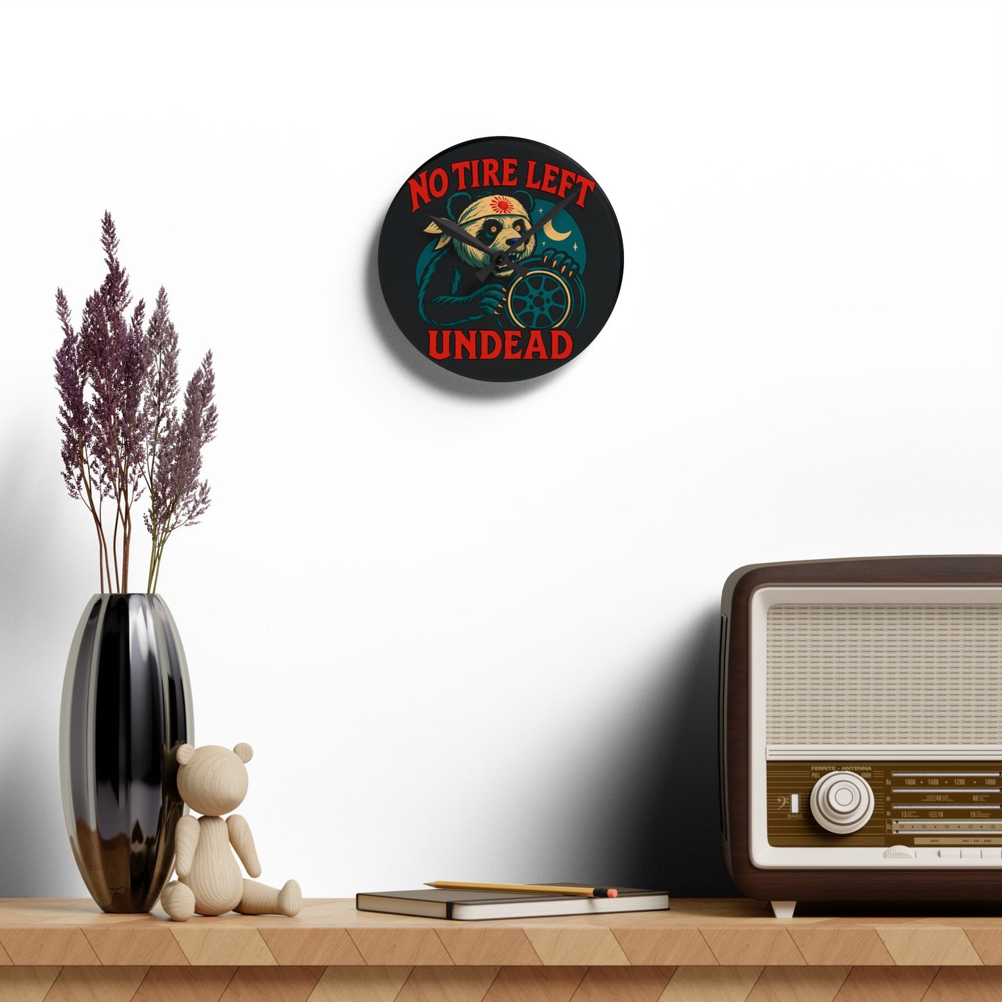 No Tire Left Undead Panda-Acrylic Wall Clock