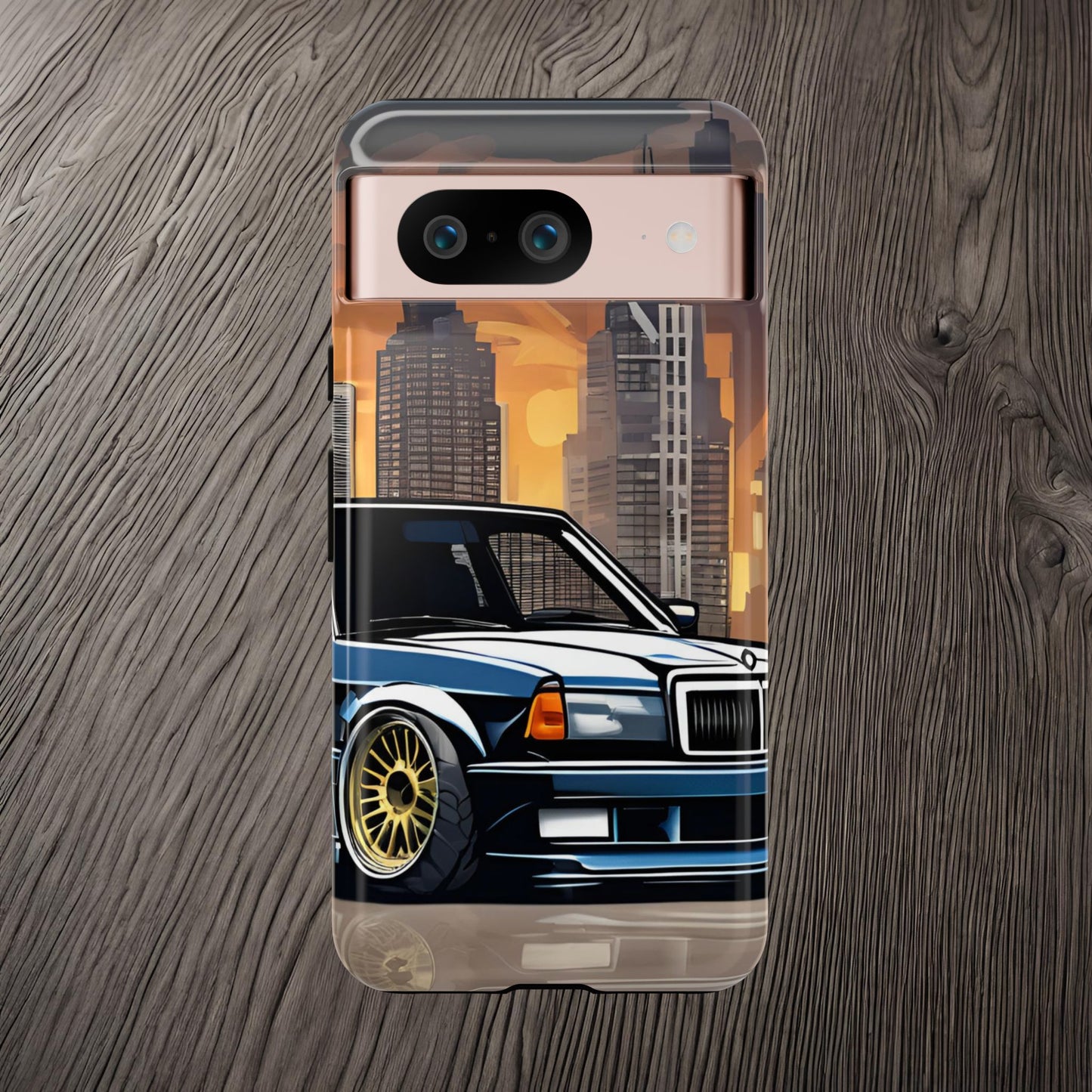 Mercedes Benz 190e Evo-Dual Layer Ultra Tough Phone Case Google Pixel 8 Glossy Printify by The Night Shift Automotive Apparel