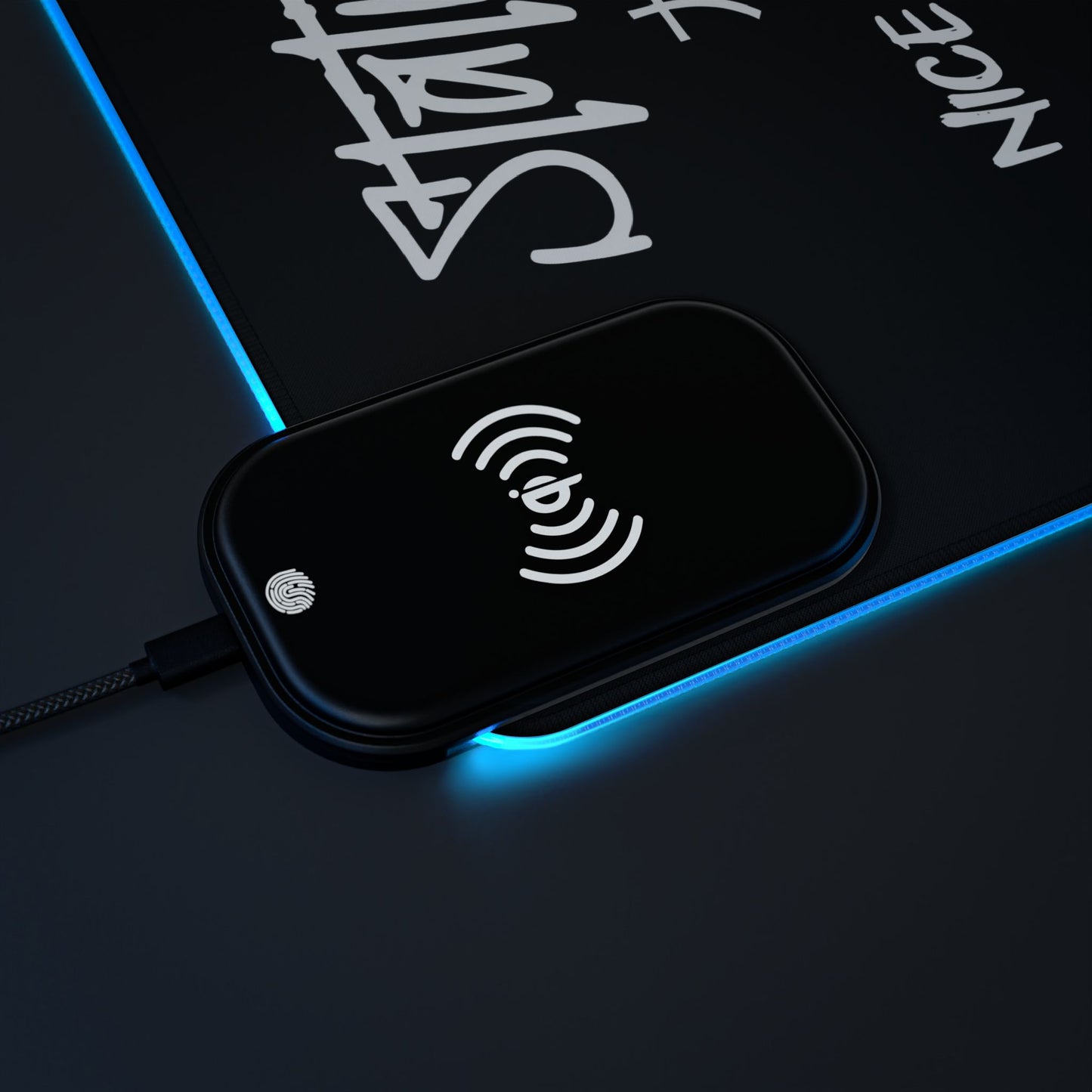Station Nation-LED Gaming Mouse Pad with Wireless Charging Printify by The Night Shift Automotive Apparel