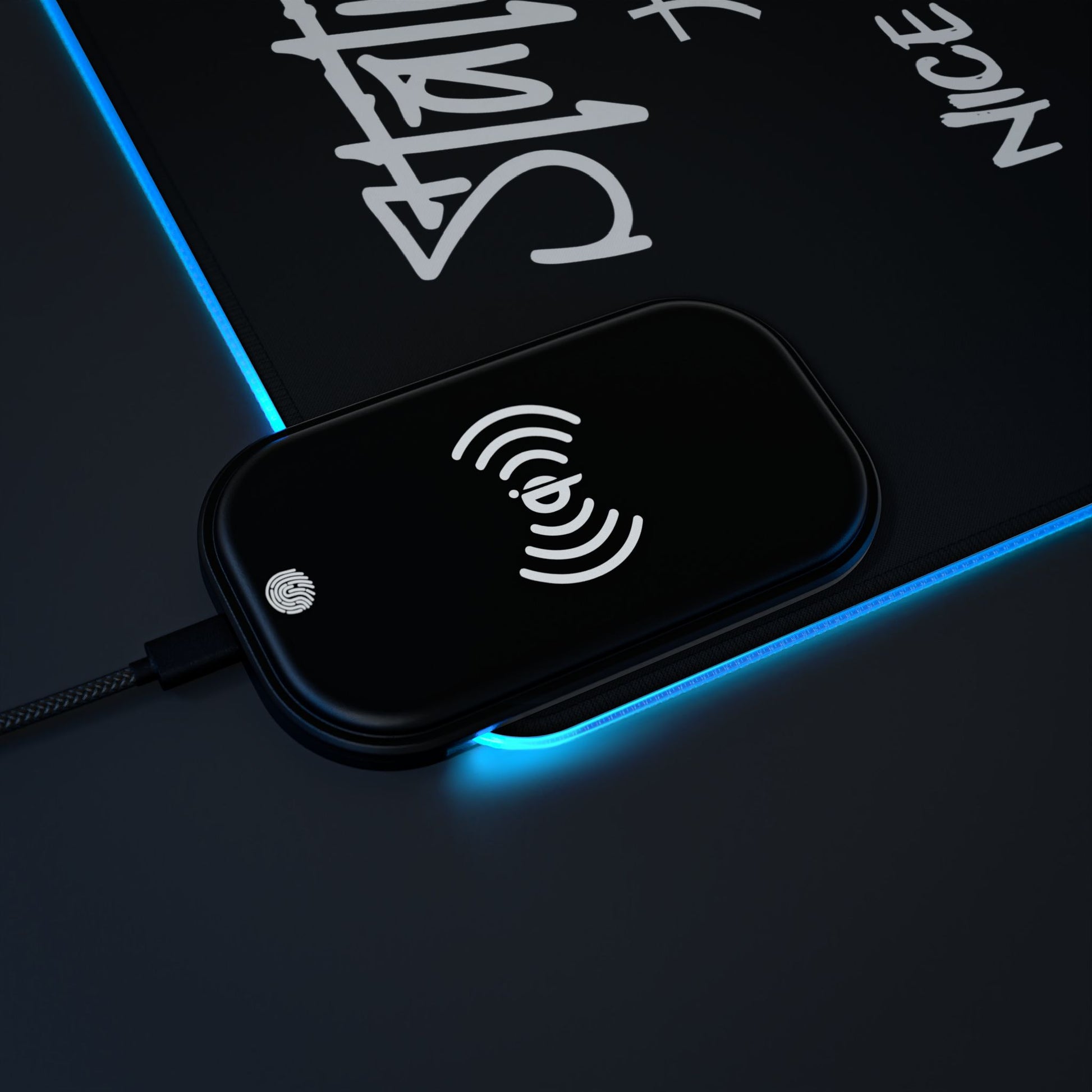 Station Nation-LED Gaming Mouse Pad with Wireless Charging Printify by The Night Shift Automotive Apparel
