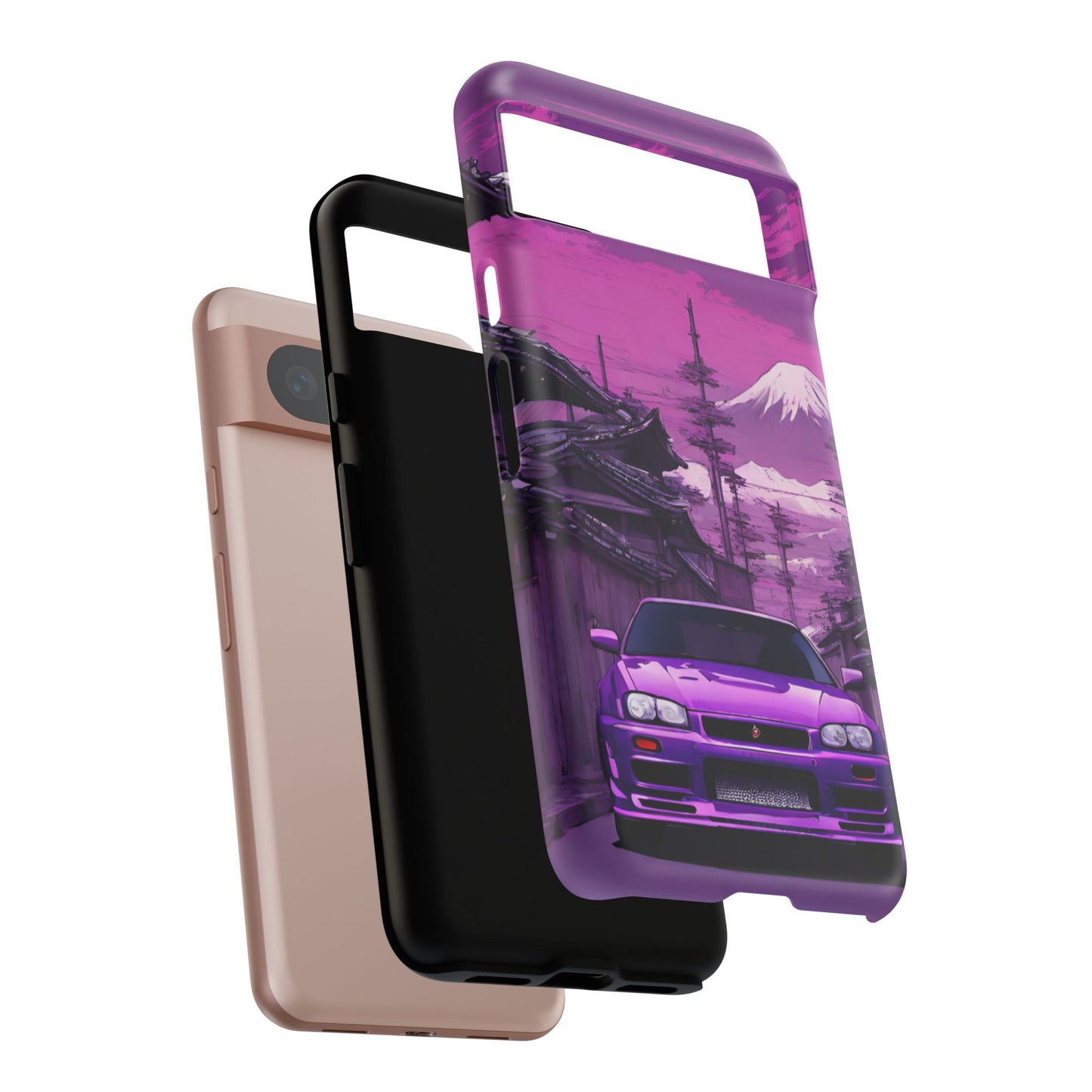 Nissan Skyline R34 Mt Fuji-Dual Layer Ultra Tough Phone Case Printify by The Night Shift Automotive Apparel