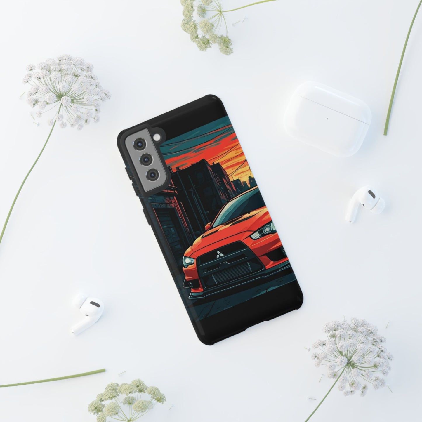 Mitsubishi Evo X Street Life-Dual Layer Ultra Tough Phone Case Printify by The Night Shift Automotive Apparel