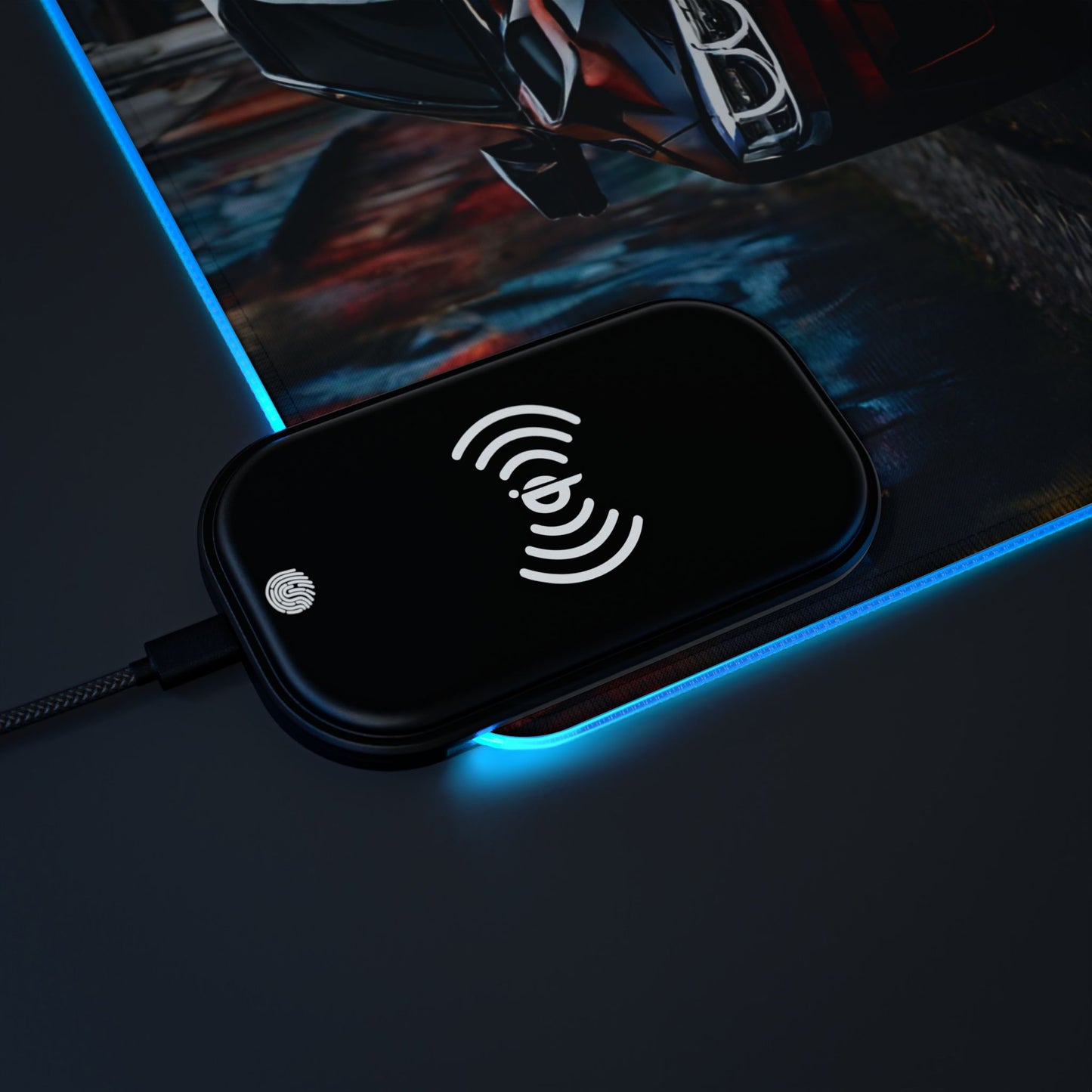 BMW M3/M4 Street Life-LED Gaming Mouse Pad with Wireless Charging Printify by The Night Shift Automotive Apparel