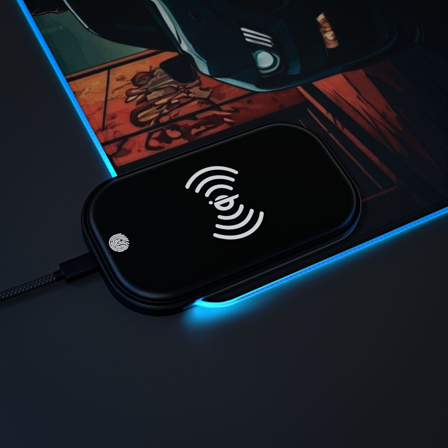 Ford Mustang Shelby GT350-LED Gaming Mouse Pad with Wireless Charging Printify by The Night Shift Automotive Apparel