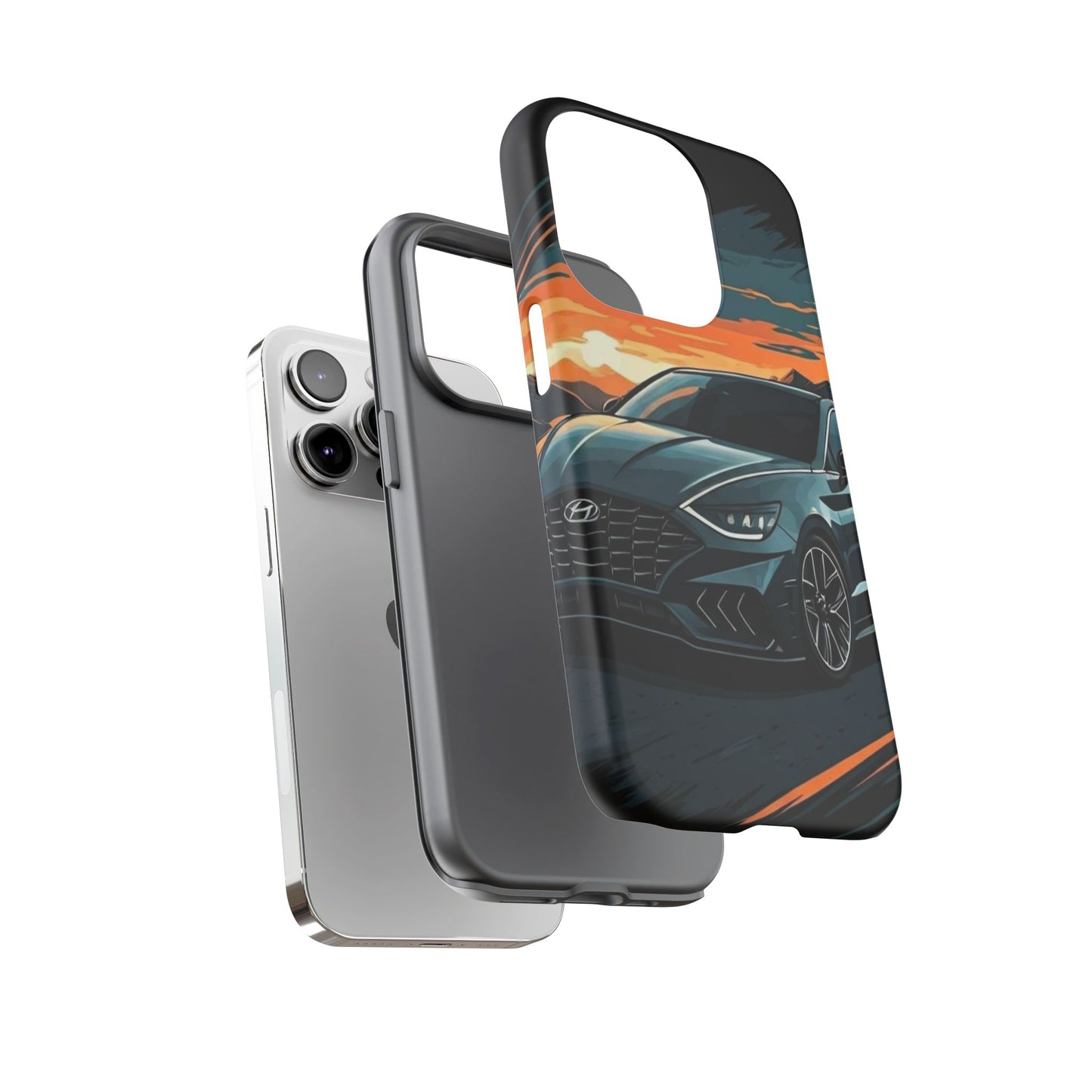 Hyundai Sonata-Sunset Drive-Dual Layer Ultra Tough Phone Case Printify by The Night Shift Automotive Apparel