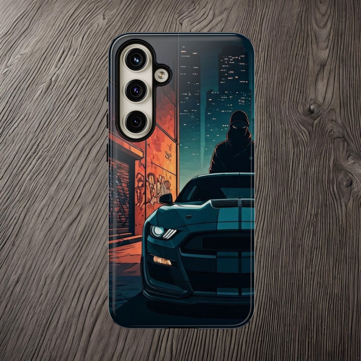 Ford Mustang Shelby GT350 Street Life-Dual Layer Ultra Tough Phone Case Samsung Galaxy S24 Plus Glossy Printify by The Night Shift Automotive Apparel