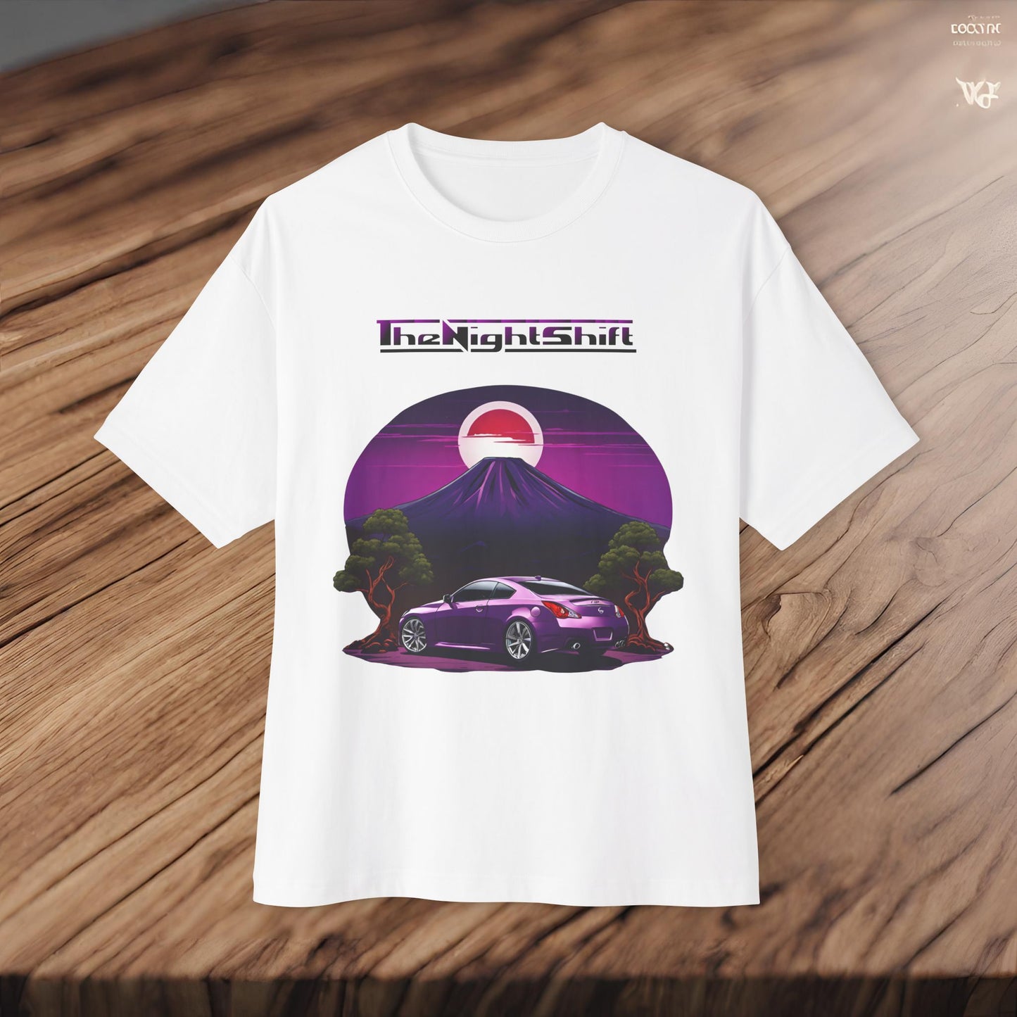Infiniti G37 Coupe Mt Fuji-Premium, Ultra Soft, Unisex Oversized Boxy Tee Printify by The Night Shift Automotive Apparel