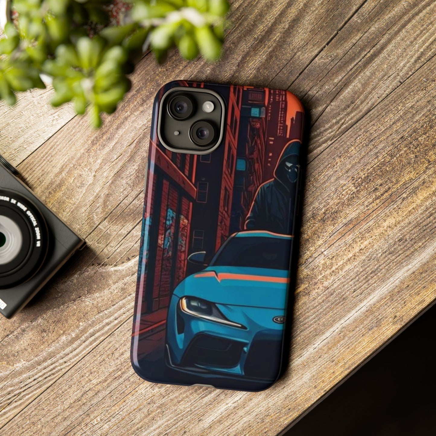 Toyota Supra MK-V Street Life-Dual Layer Ultra Tough Phone Case iPhone 15 Plus Glossy Printify by The Night Shift Automotive Apparel