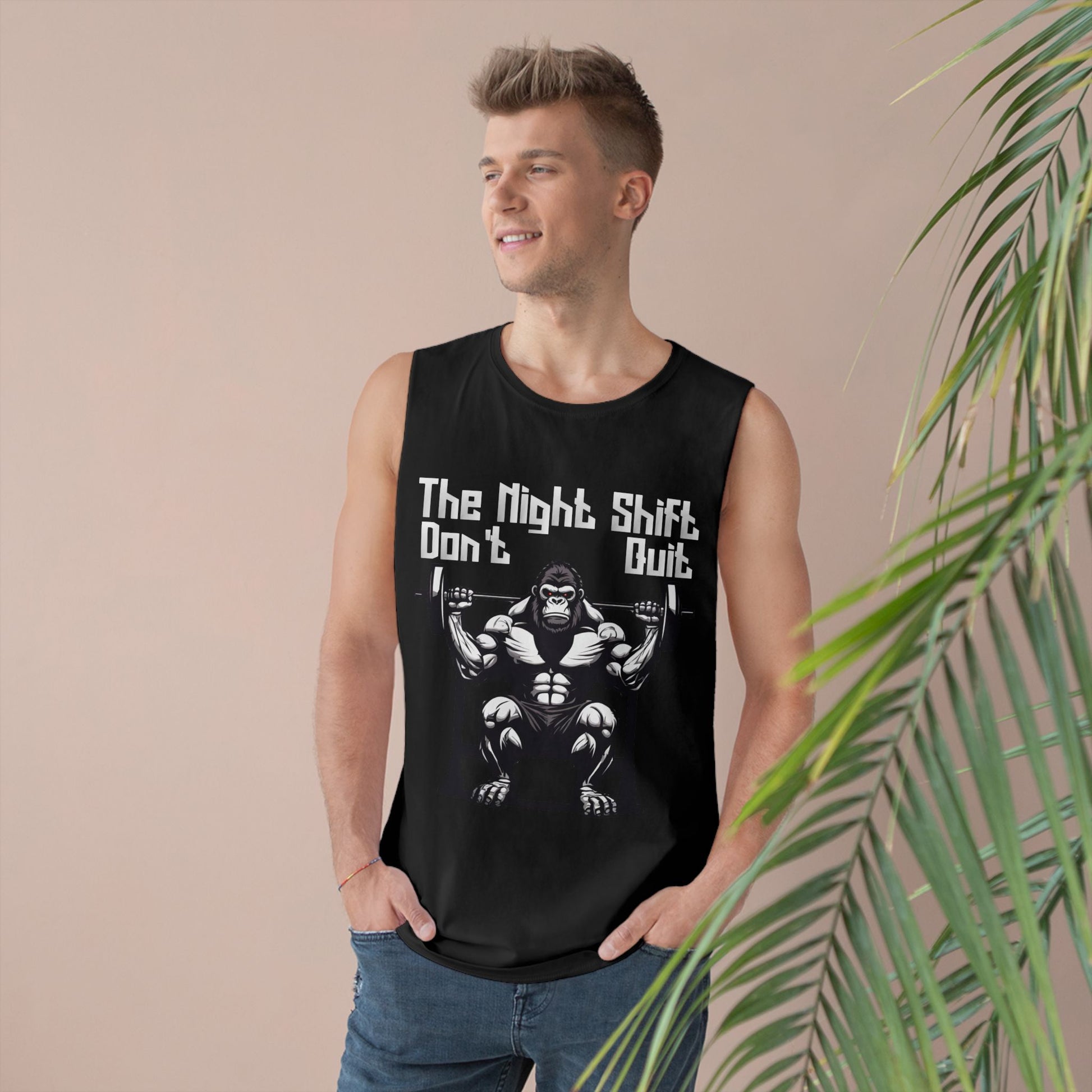 Don't Quit - Gorilla Body Builder - Premium Unisex Barnard Tank Top Printify by The Night Shift Automotive Apparel