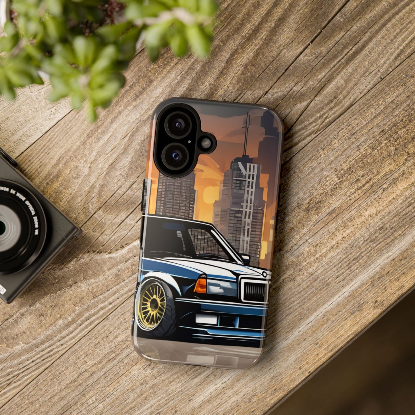 Mercedes Benz 190e Evo-Dual Layer Ultra Tough Phone Case iPhone 16 Glossy Printify by The Night Shift Automotive Apparel