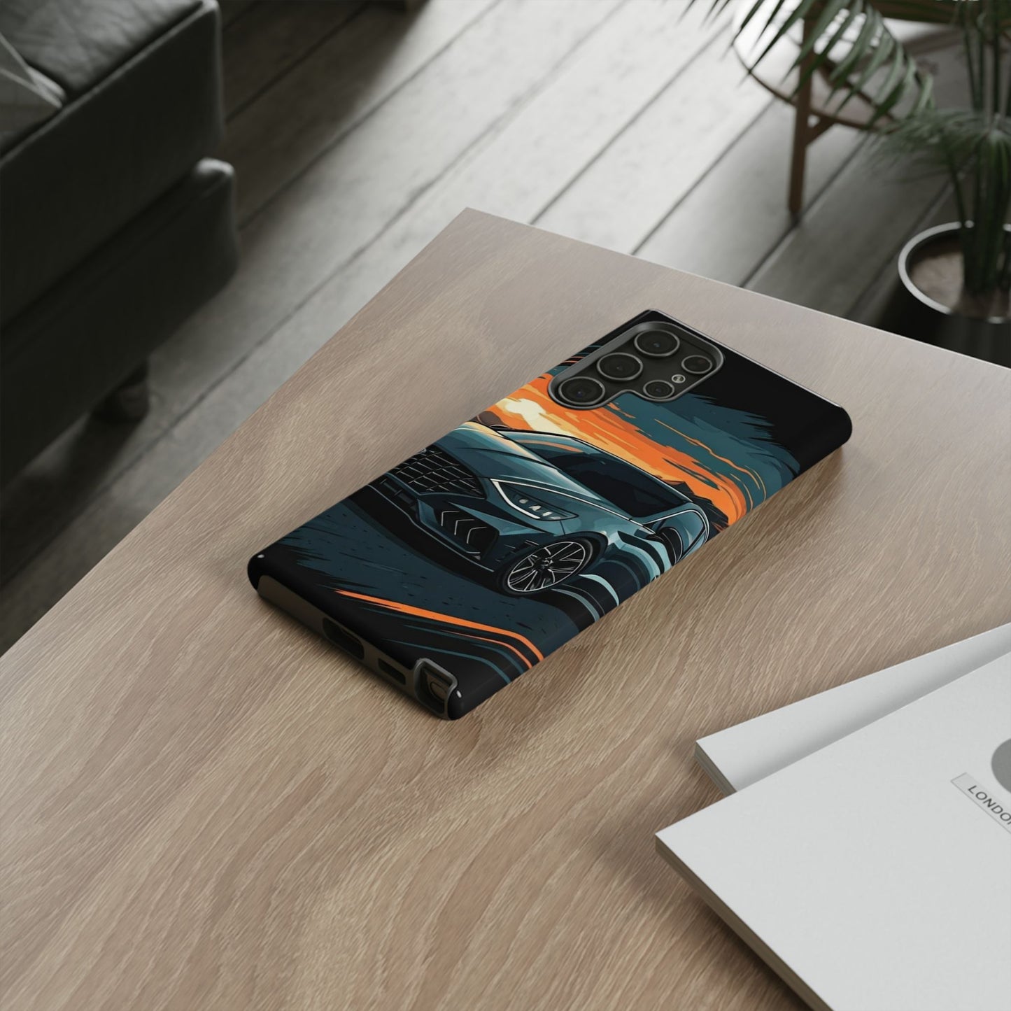 Hyundai Sonata-Sunset Drive-Dual Layer Ultra Tough Phone Case Samsung Galaxy S22 Ultra Glossy Printify by The Night Shift Automotive Apparel