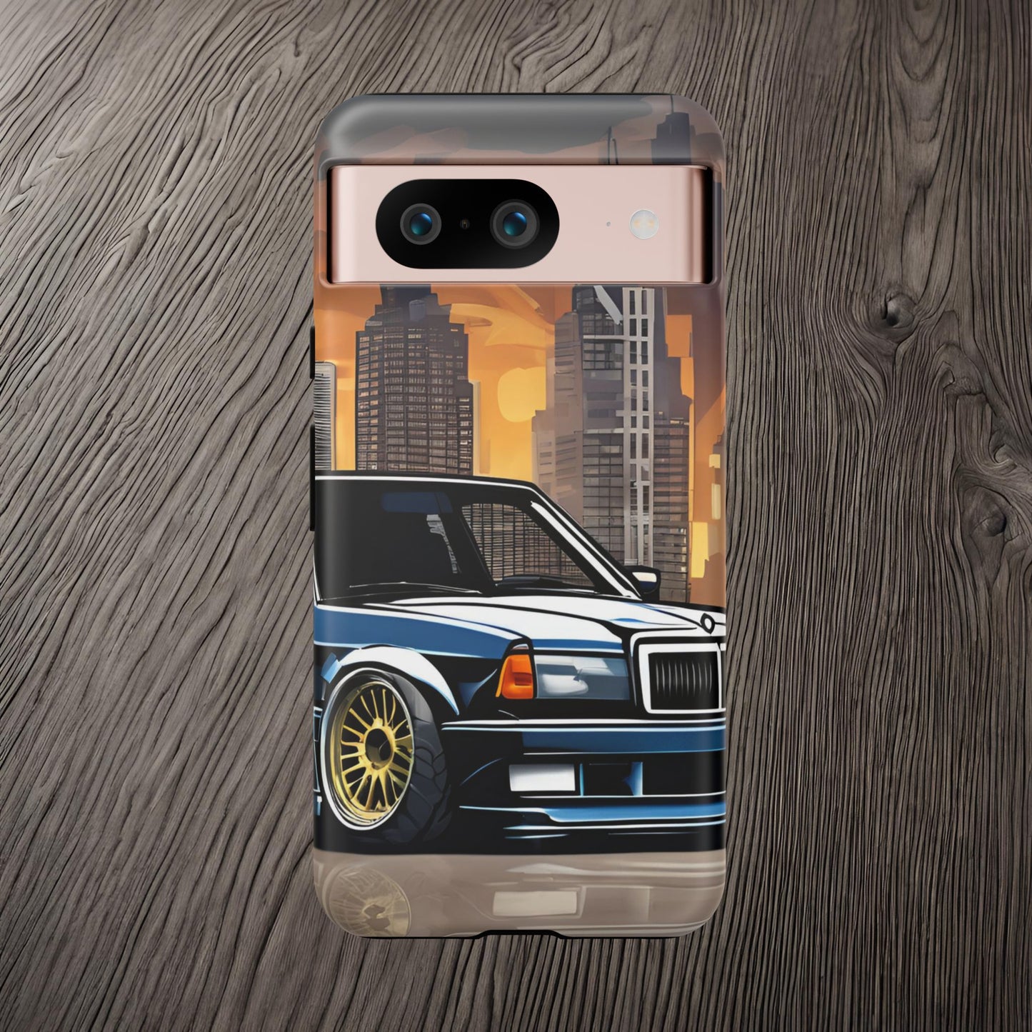 Mercedes Benz 190e Evo-Dual Layer Ultra Tough Phone Case Google Pixel 8 Matte Printify by The Night Shift Automotive Apparel