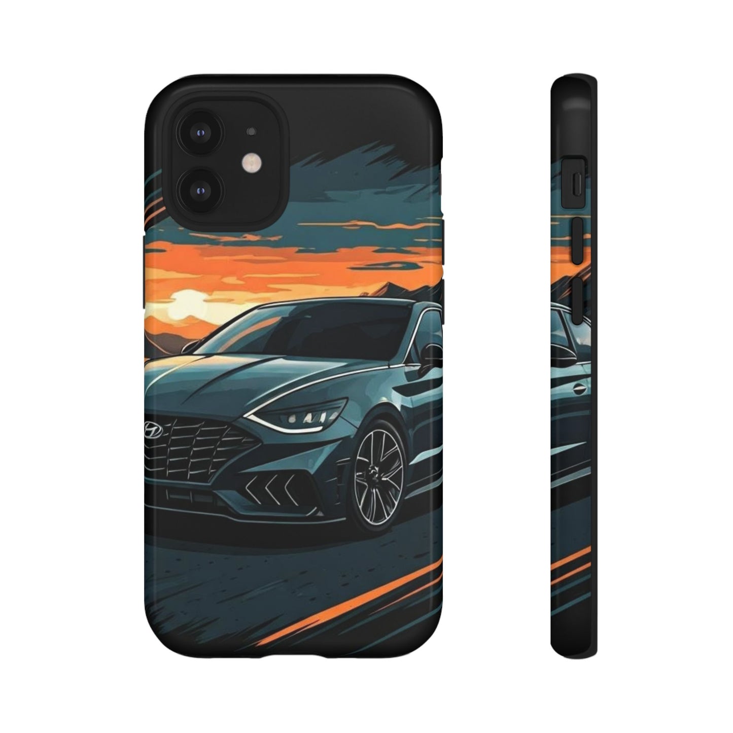 Hyundai Sonata-Sunset Drive-Dual Layer Ultra Tough Phone Case iPhone 12 Mini Glossy Printify by The Night Shift Automotive Apparel