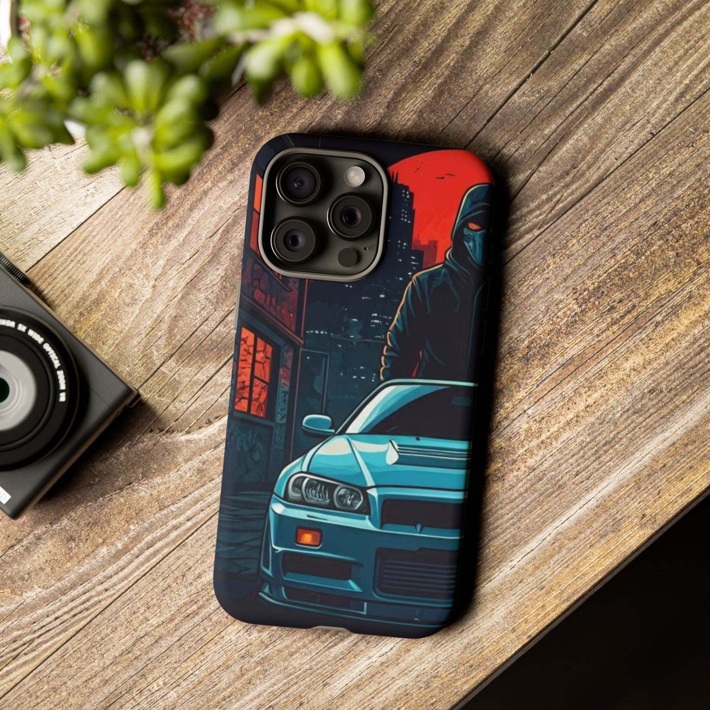 Nissan Skyline R34 Street Life-Dual Layer Ultra Tough Phone Case iPhone 15 Pro Max Matte Printify by The Night Shift Automotive Apparel