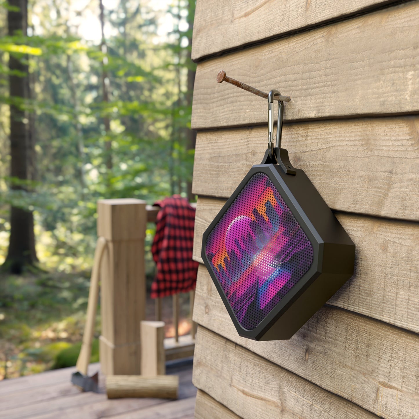 Sunset Sythwave-High Quality Blackwater Outdoor Bluetooth Speaker Printify by The Night Shift Automotive Apparel