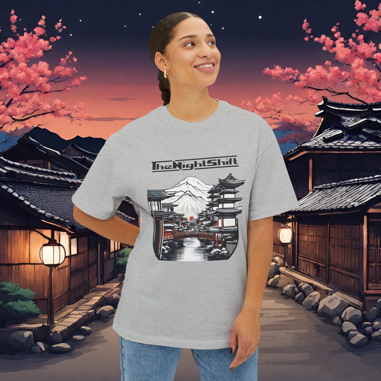 Mt Fuji-Premium, Ultra Soft Unisex Oversized Boxy Tee Printify by The Night Shift Automotive Apparel