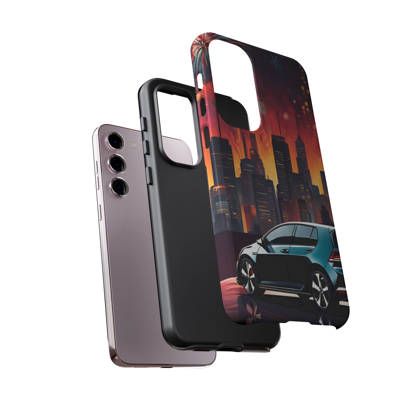 Volkswagon Golf GTI Fireworks-Dual Layer Ultra Tough Phone Case Printify by The Night Shift Automotive Apparel