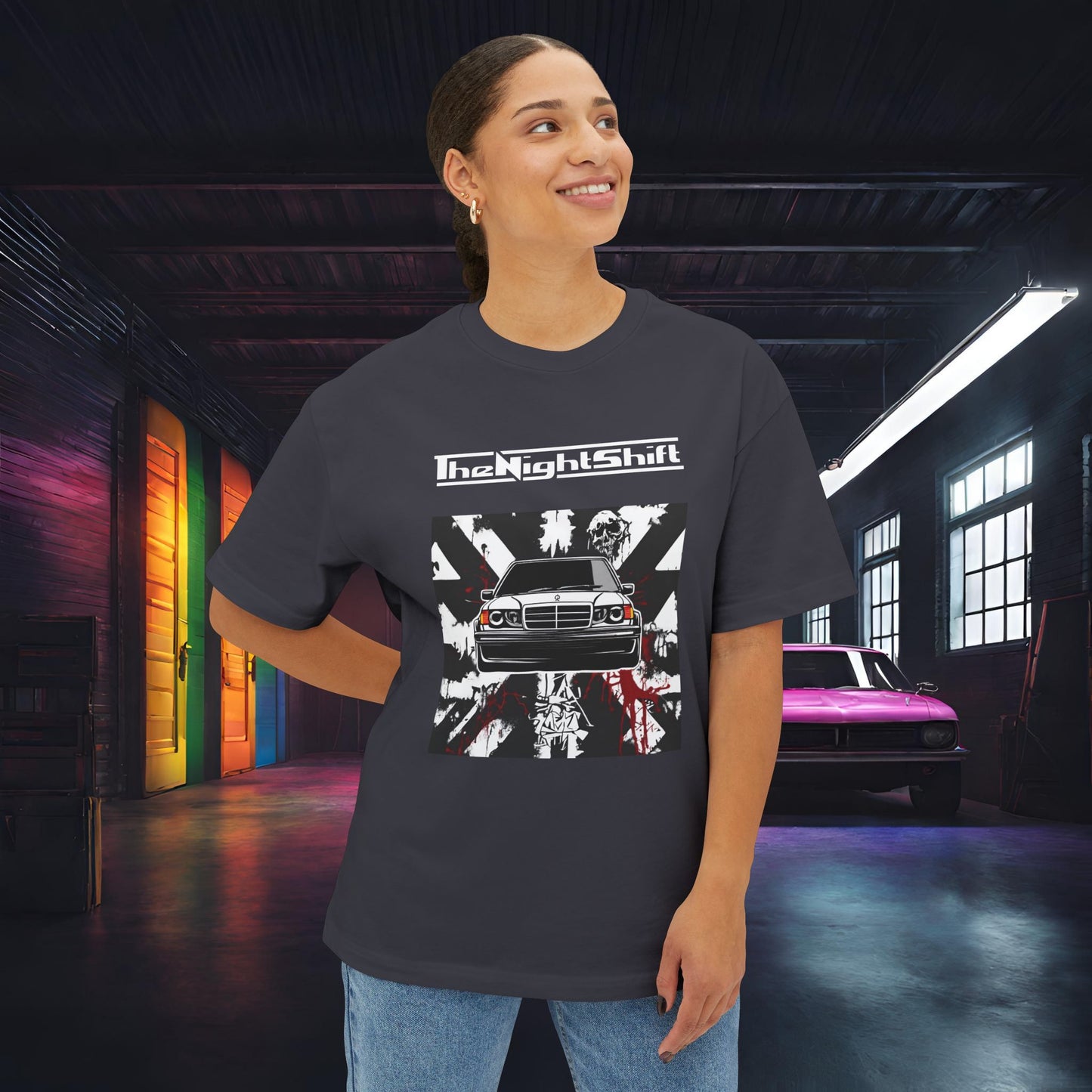 Mercedes Benz 190e Evo 2 AMG- Premium, Ultra Soft, Unisex Oversized Boxy Tee Printify by The Night Shift Automotive Apparel