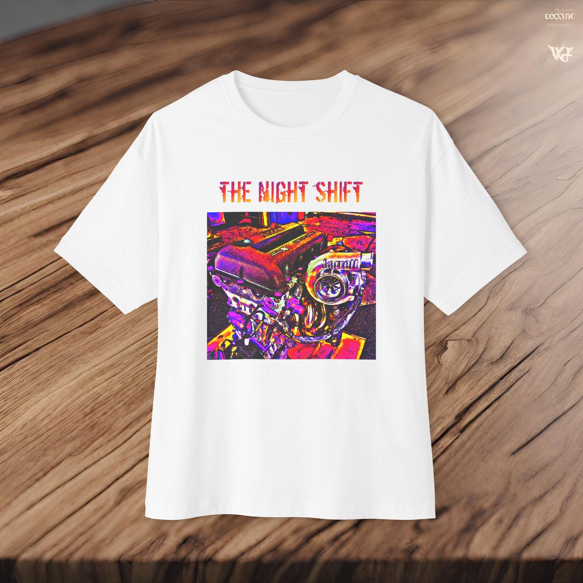 SR20DET Synthwave-Premium, Ultra Soft Unisex Oversized Boxy Tee Printify by The Night Shift Automotive Apparel