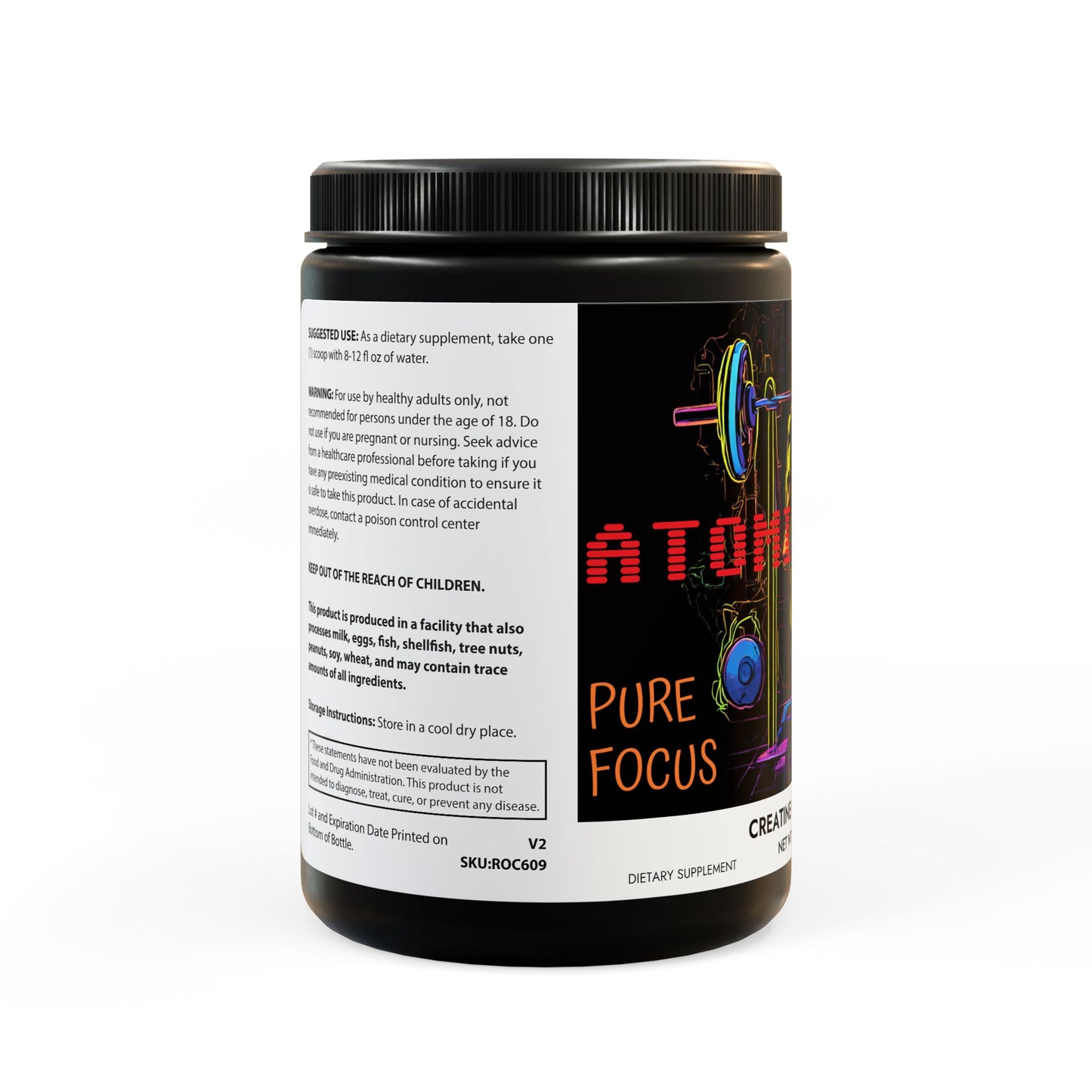 Atomic Vice - Creatine Monohydrate Supplement (300g, 10.58oz) Printify by The Night Shift Automotive Apparel