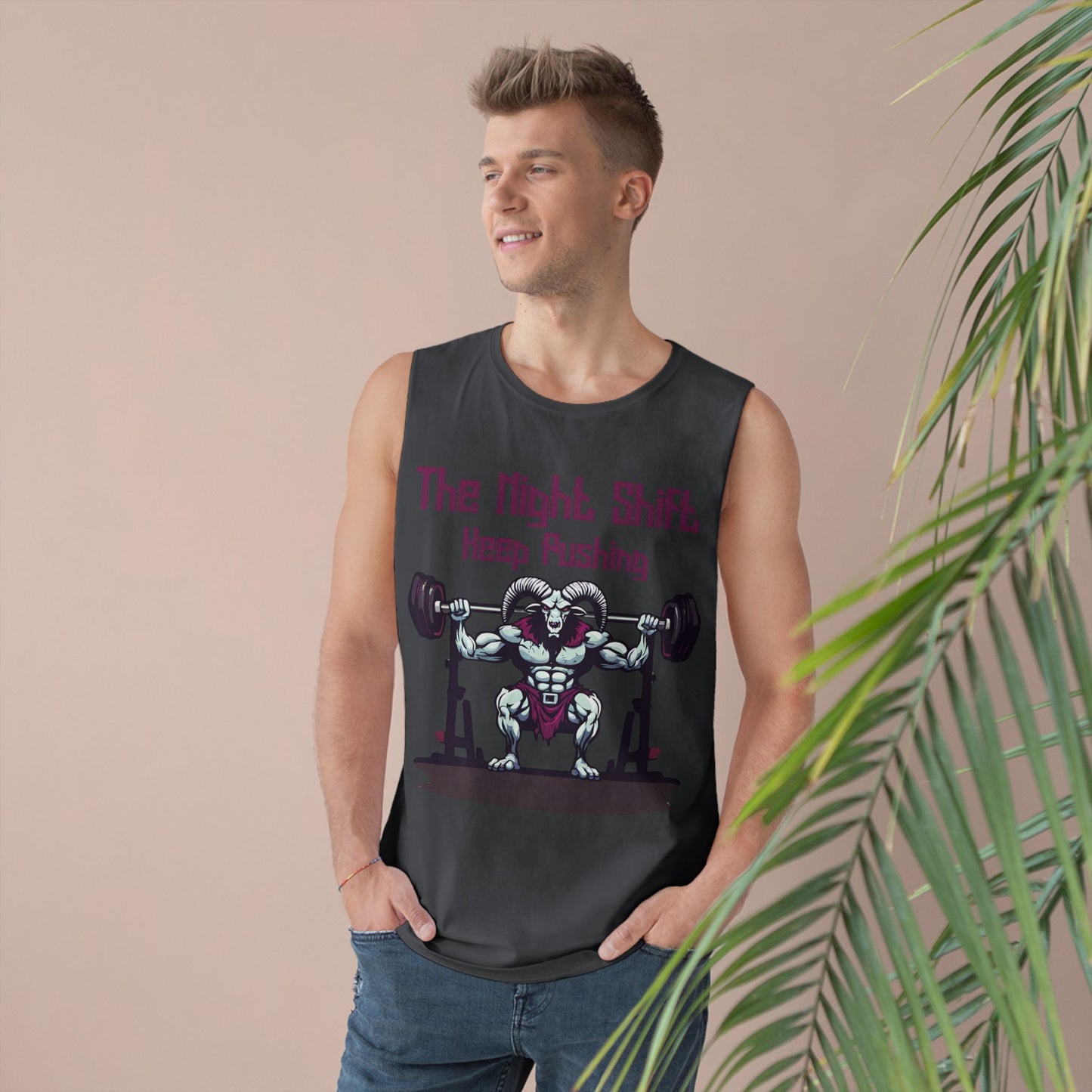 Keep Pushing - Ram Body Builder - Premium Unisex Barnard Tank Top Printify by The Night Shift Automotive Apparel