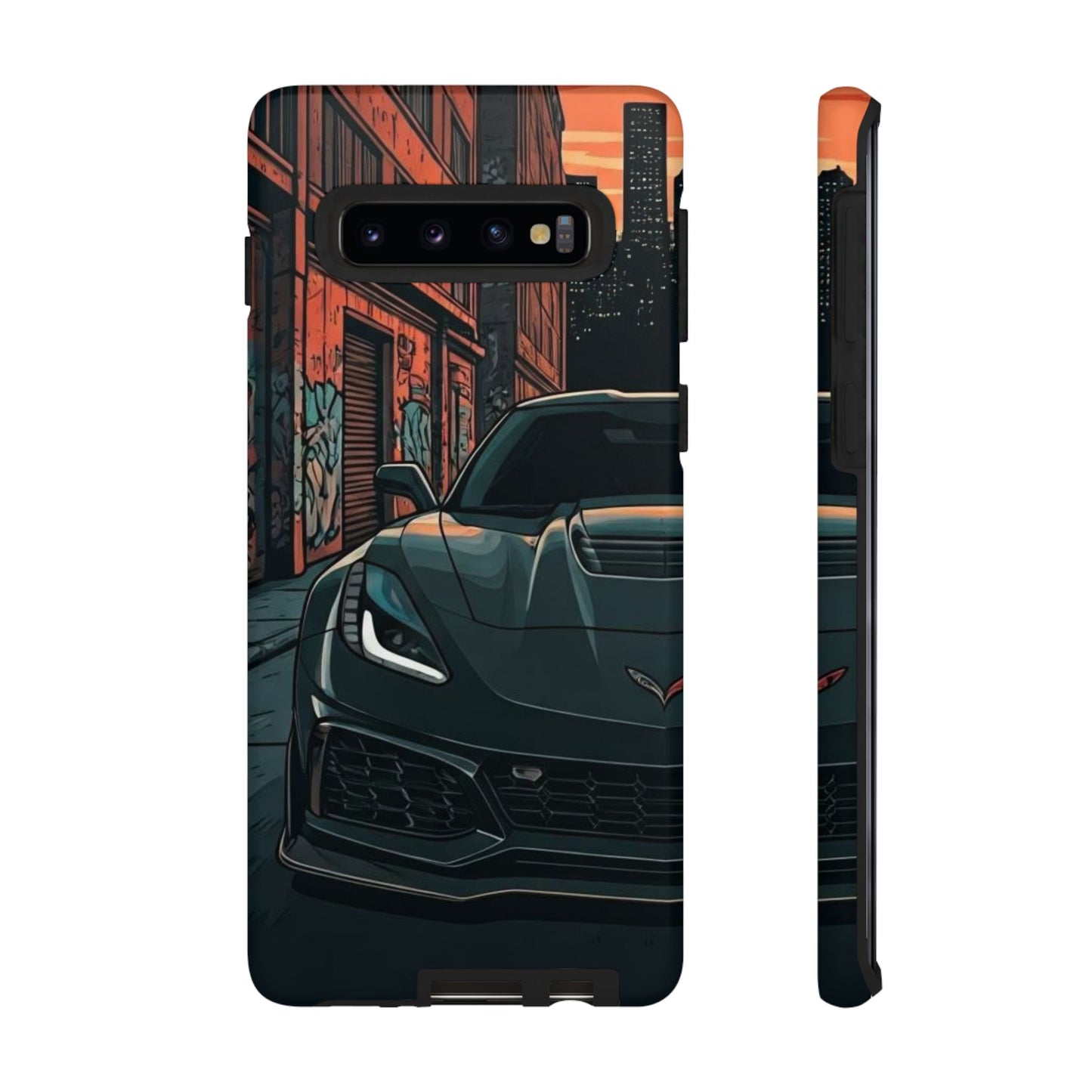 Chevy Corvette C7 Street Life-Dual Layer Ultra Tough Phone Case Samsung Galaxy S10 Matte Printify by The Night Shift Automotive Apparel