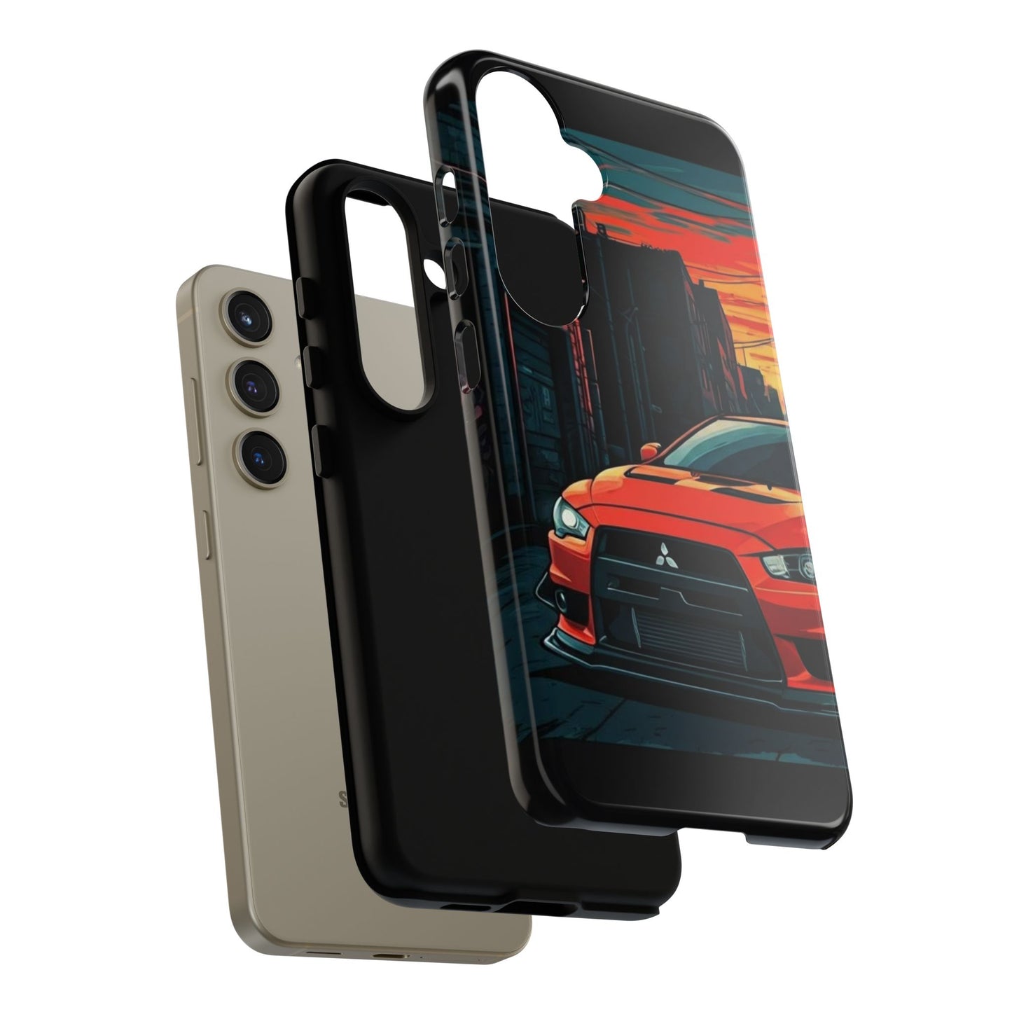 Mitsubishi Evo X Street Life-Dual Layer Ultra Tough Phone Case Printify by The Night Shift Automotive Apparel