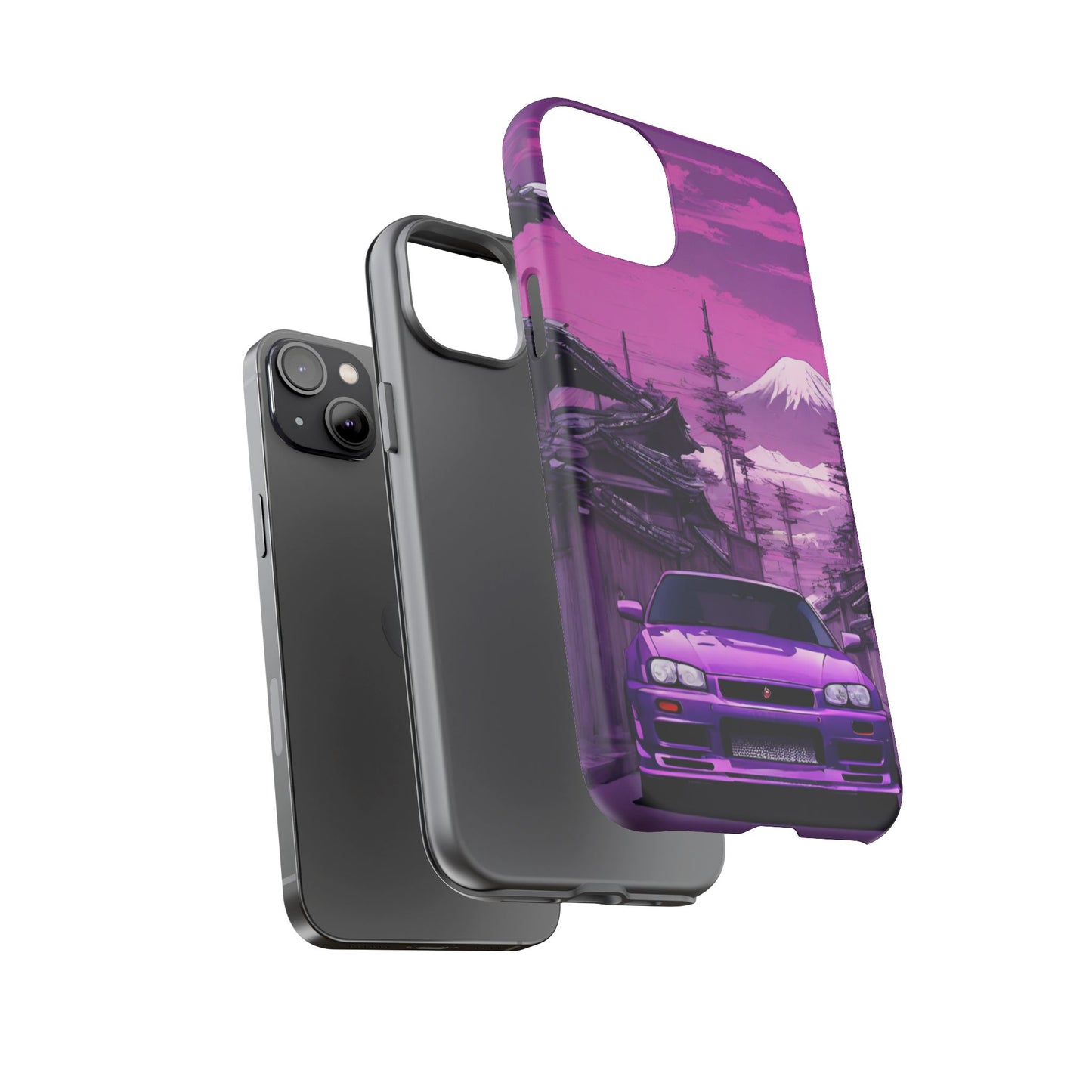 Nissan Skyline R34 Mt Fuji-Dual Layer Ultra Tough Phone Case Printify by The Night Shift Automotive Apparel