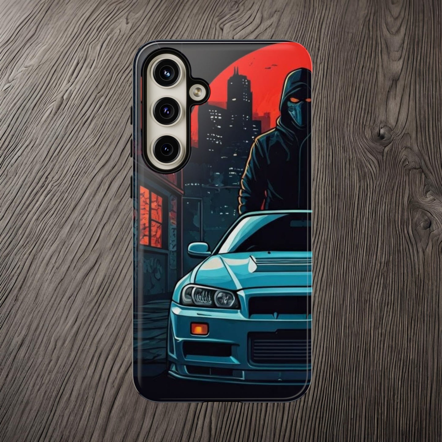 Nissan Skyline R34 Street Life-Dual Layer Ultra Tough Phone Case Samsung Galaxy S24 Plus Glossy Printify by The Night Shift Automotive Apparel