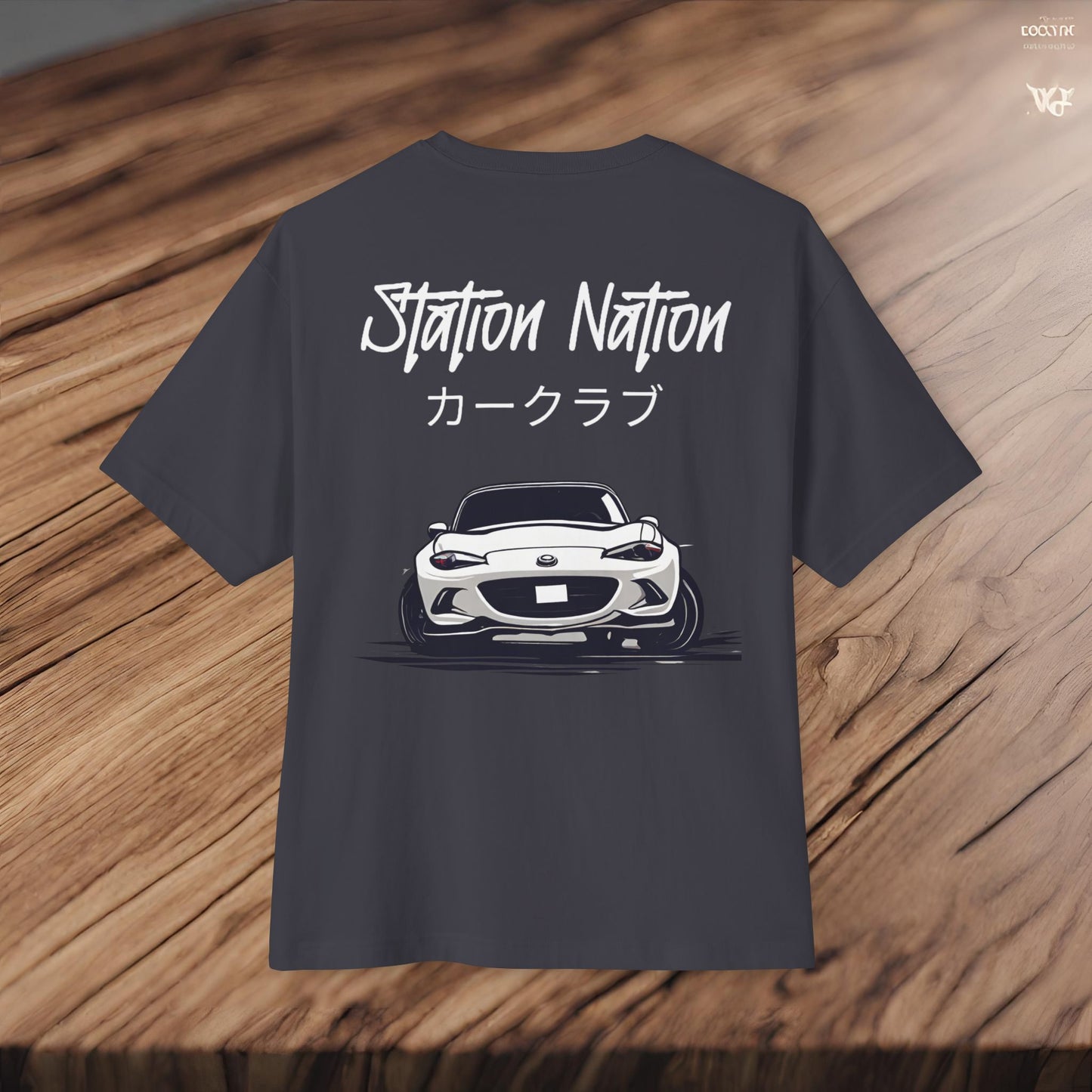 Station Nation-Premium, Ultra Soft Unisex Oversized Boxy Tee Printify by The Night Shift Automotive Apparel